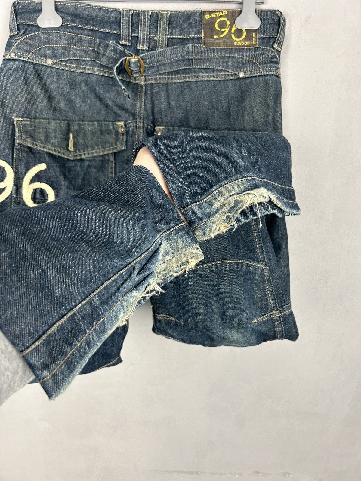 G-Star G-Star Raw Elwood 96 Jeans Distressed Denim Workwear Style Size US 35 - 5 Thumbnail