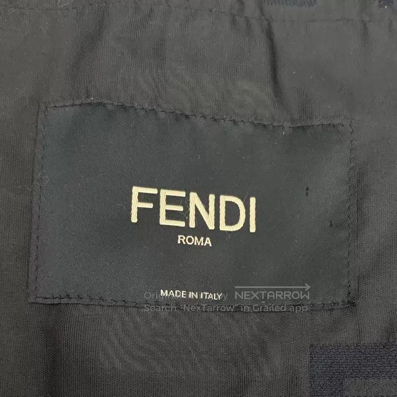Fendi Fendi Black Double F Jacquard Embroidered Cotton Collar Zi Size US M / EU 48-50 / 2 - 6 Thumbnail