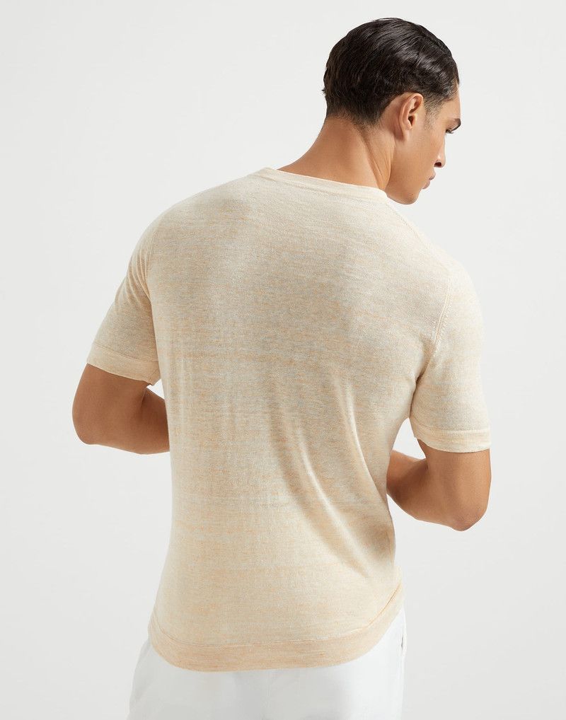 Brunello Cucinelli o1la1rc1a0326 Linen And Cotton Knit T-Shirt in Beige Size US S / EU 44-46 / 1 - 2 Thumbnail