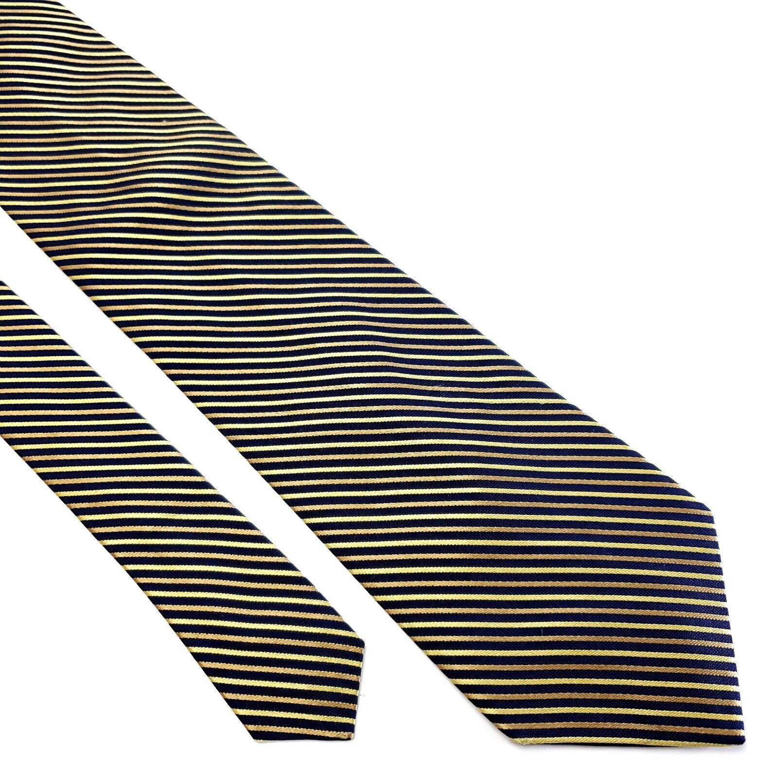 Nordstrom Nordstrom Silk Tie Woven Blue Gold Striped Size ONE SIZE - 1 Thumbnail