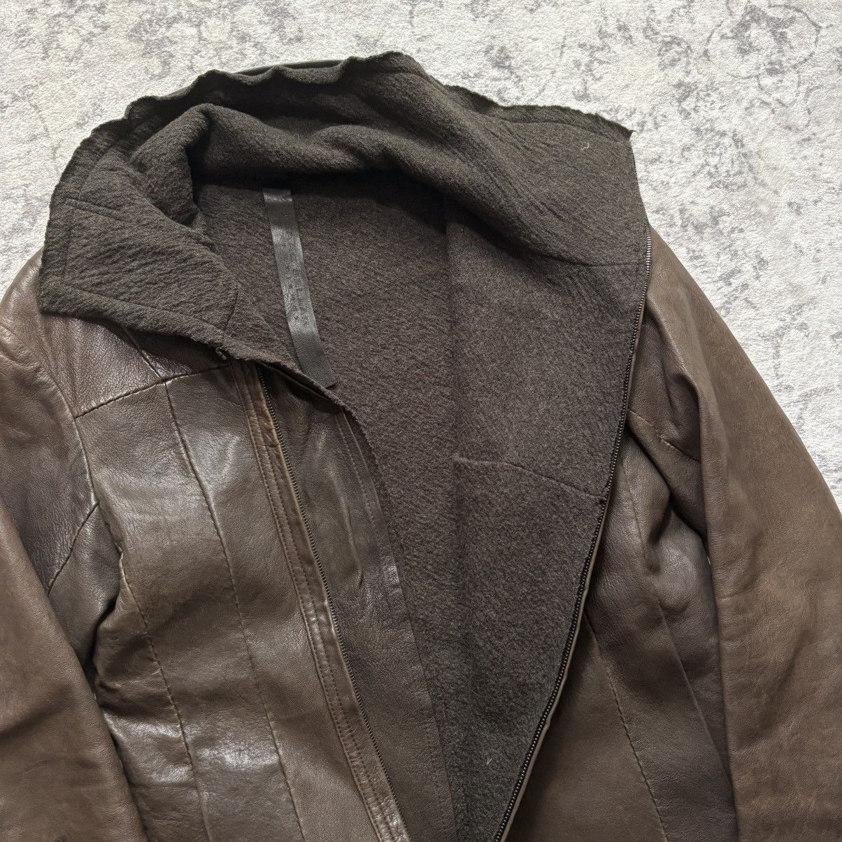 Isaac Sellam Experience Isaac Sellam Lambskin Leather Wool Layered Jacket | Size S Size US S / EU 44-46 / 1 - 8 Thumbnail
