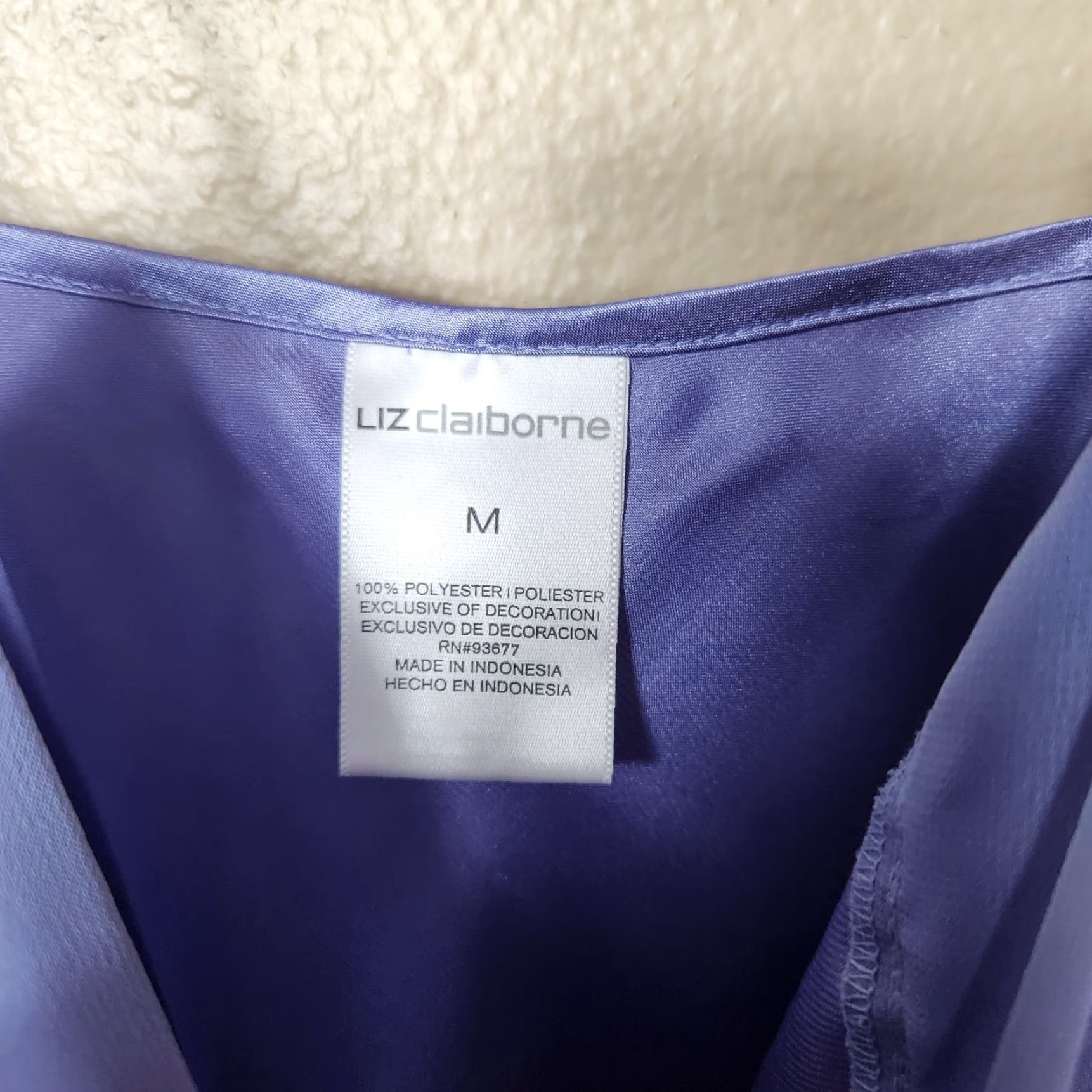 Liz Claiborne Liz Claiborne Purple Satin Nightie Dress-Size M Women Nightgown Chemise Rosette Adjustable Straps Velvet Romantic Sexy 90s? Size M / US 6-8 / IT 42-44 - 5 Thumbnail