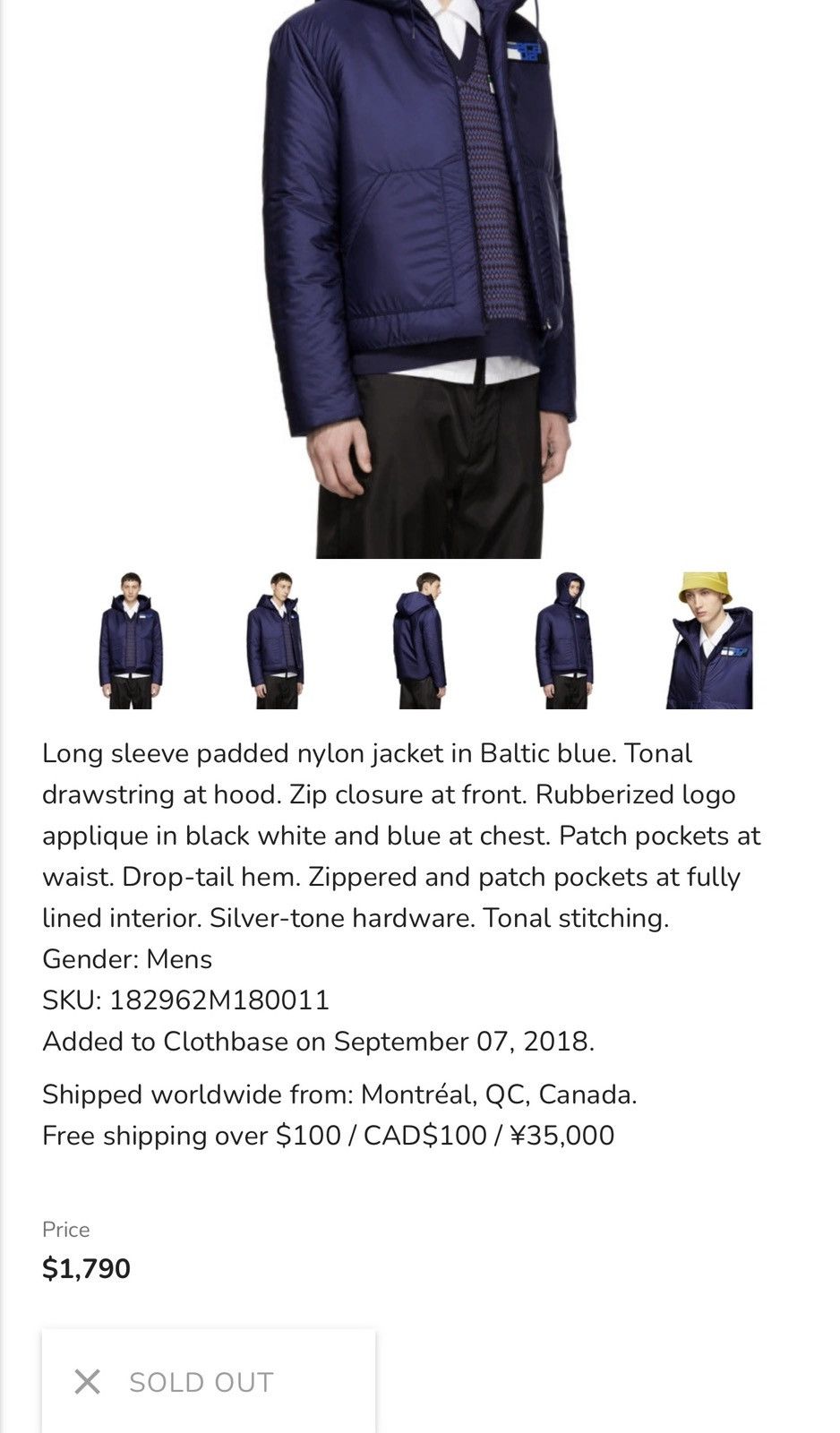 Prada Prada Blue Nylon Logo Jacket BNWT $1790 RETAIL Size US S / EU 44-46 / 1 - 6 Thumbnail