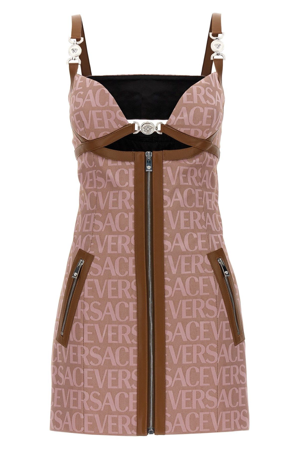 image of 'Versace Allover' La Vacanza Capsule Dress in Pink, Women's (Size Medium)