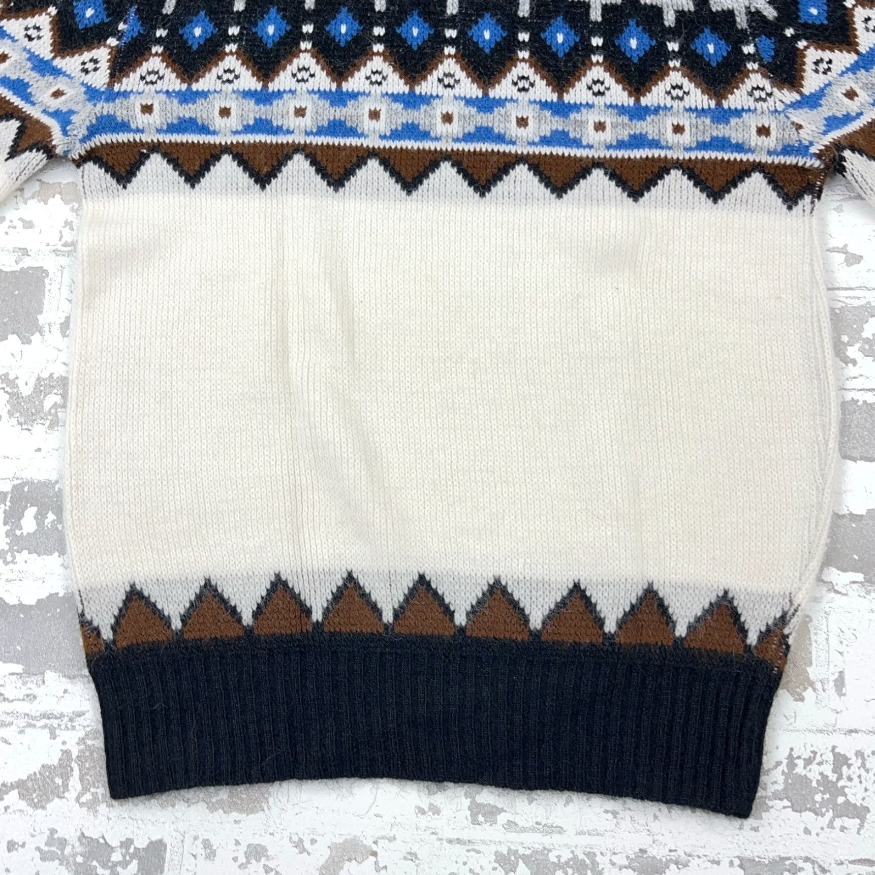 Vintage VINTAGE Orlon Sweater Women Small 70s 80s Nordic Fair Isle Grandma Black White Size L / US 10 / IT 46 - 5 Thumbnail