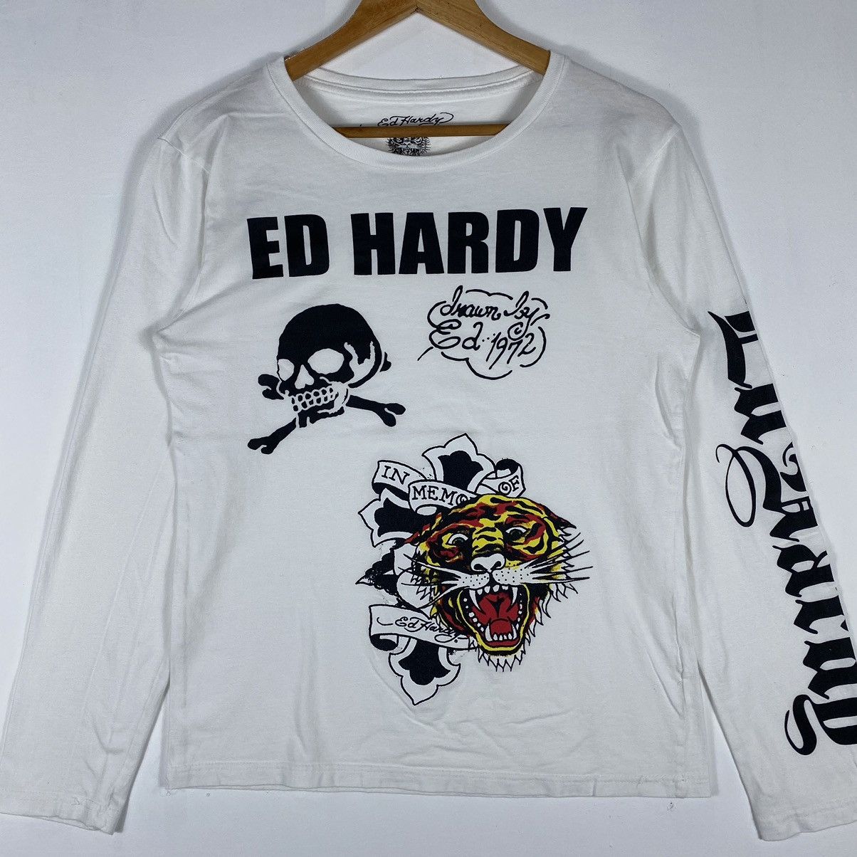Ed Hardy ED HARDY Drawn By Ed Hardy Tattoo Long Sleeve Women Tee Size XL / US 12-14 / IT 48-50 - 3 Thumbnail