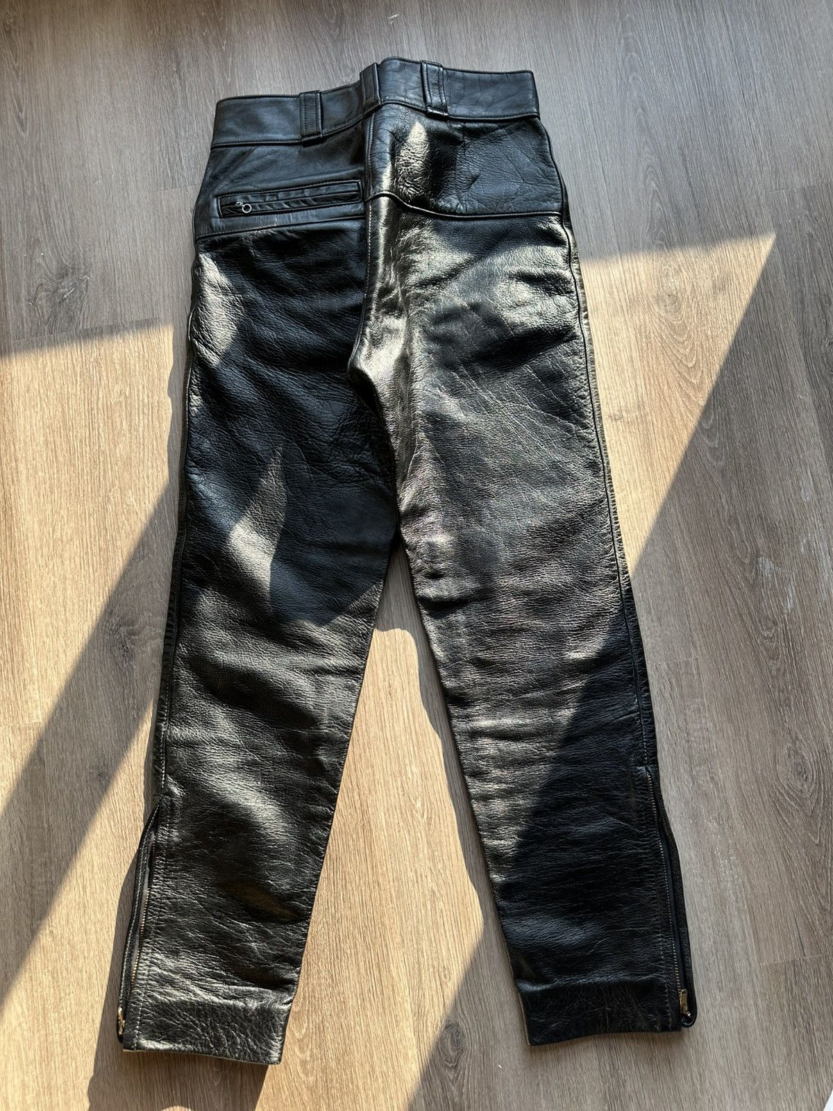 Harley Davidson *EXTREMELY RARE* 1970s Harley Davidson Leather Biker Pants Size US 30 / EU 46 - 3 Thumbnail
