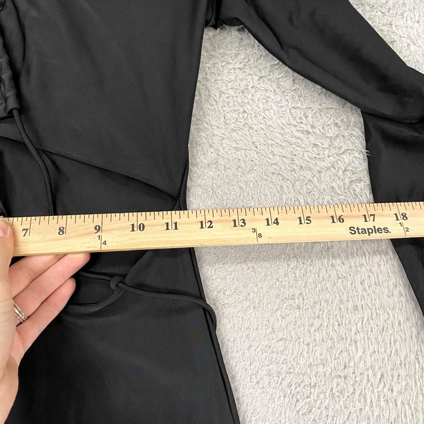 SKIMS Skims Catsuit Womens M Black Strappy V-Neck Party Club Jumpsuit Size 32" / US 10 / IT 46 - 6 Thumbnail