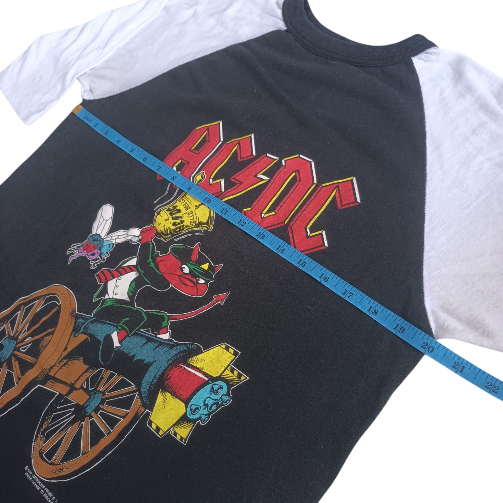 AC/DC Vintage t shirt ACDC HELL'S BELLS 1990 ragland tour tshirt. Size US L / EU 52-54 / 3 - 11 Thumbnail