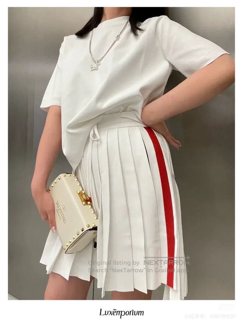 Thom Browne Thom Browne White drawstring pleated skirt Size 26" / US 2 / IT 38 - 2 Thumbnail