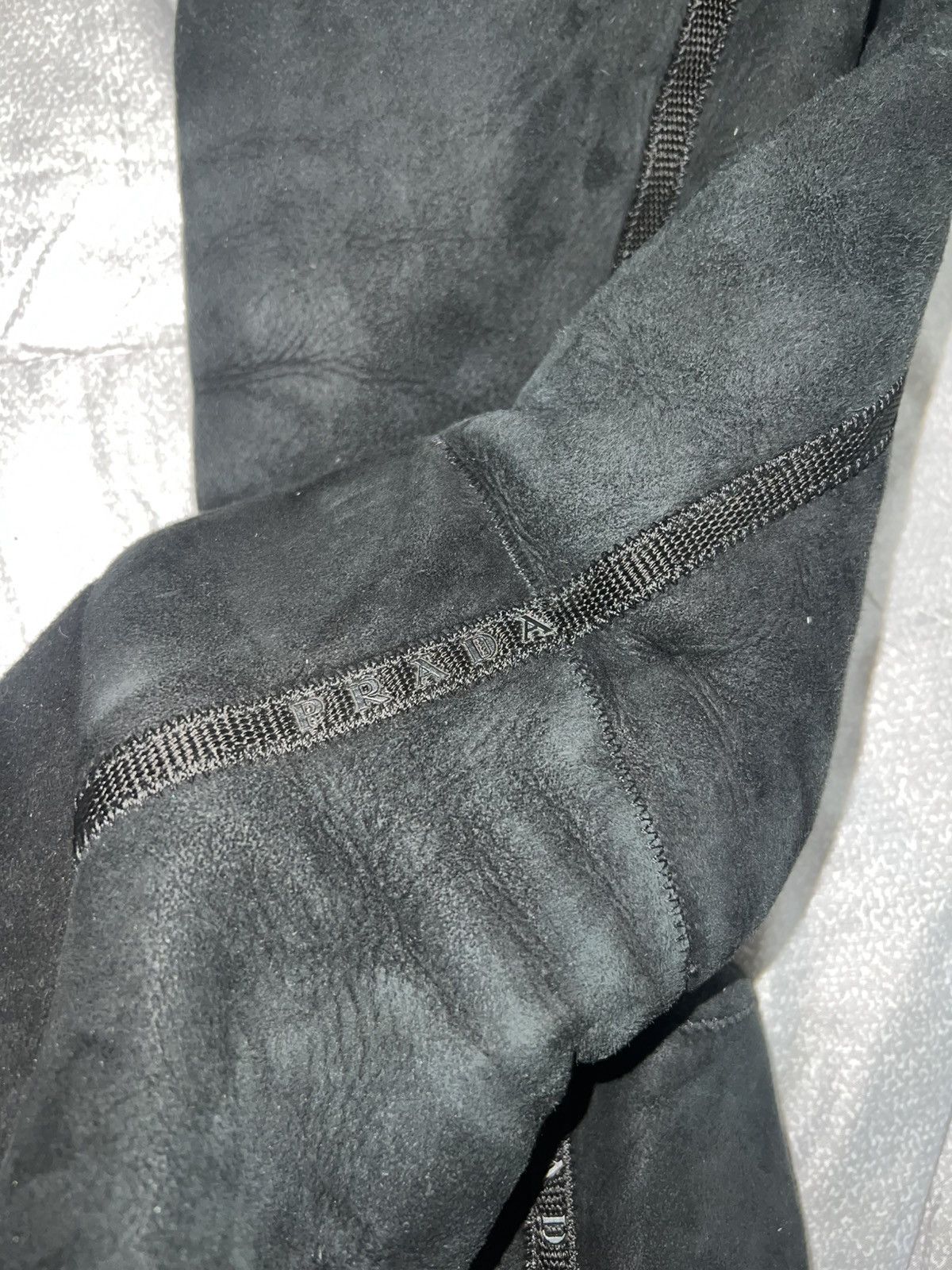 Prada Prada Black Suede Fur-Lined Knee High Wedge Boots Size US 7 / IT 37 - 6 Thumbnail