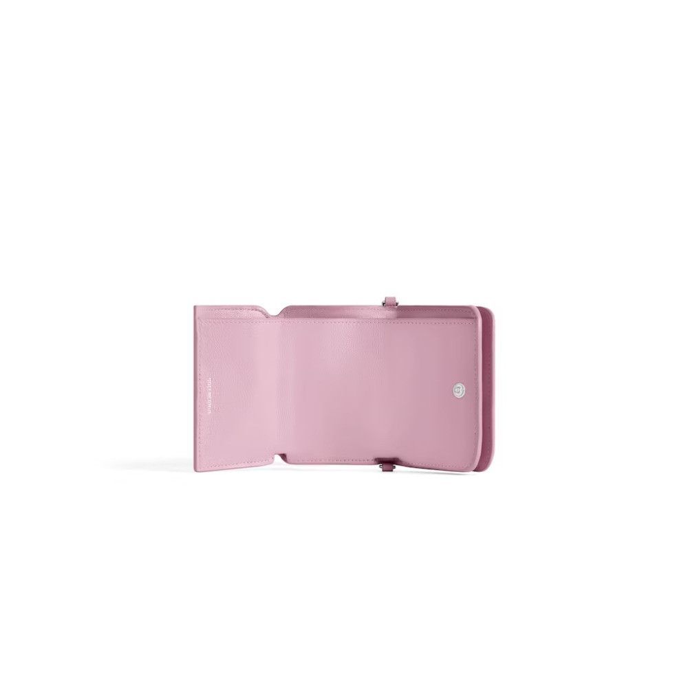 Balenciaga o1tr1nto0326 Size: OS / Cash Mini Wallet On Chain in Pink Size ONE SIZE - 2 Thumbnail