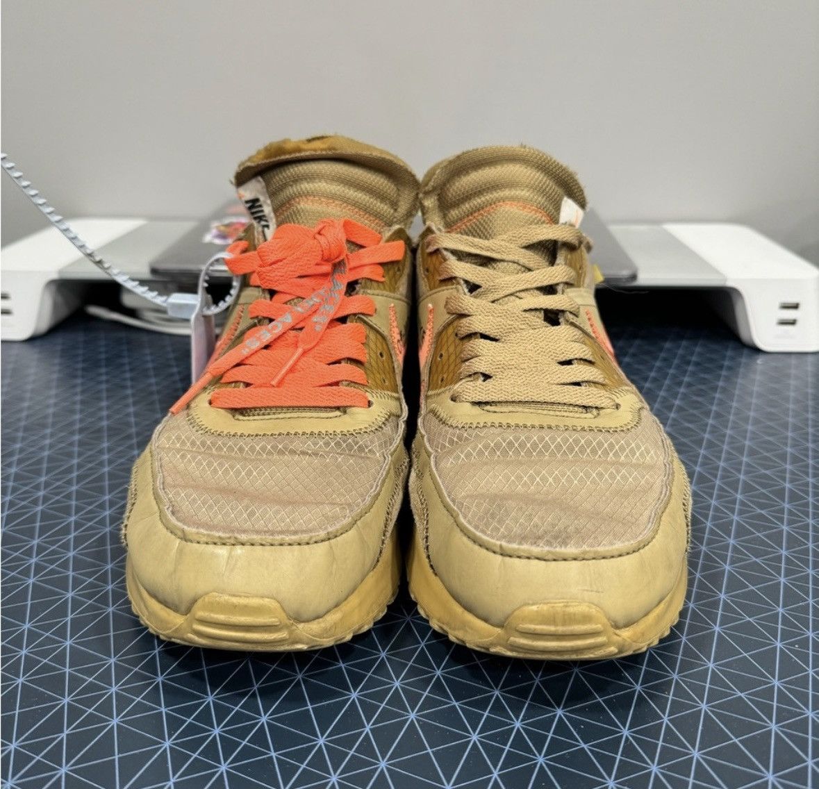 Nike × Off-White Off-White x Air Max 90 Desert Ore Size US 10.5 / EU 43-44 - 2 Thumbnail