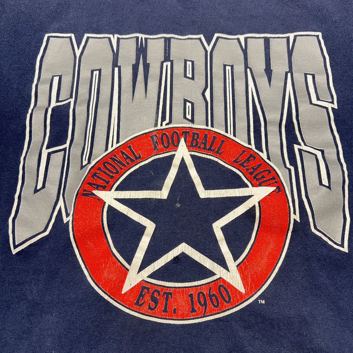 NFL × Vintage VTG Dallas Cowboys Tee Shirt Blue NFL Football Single Stitch Size US L / EU 52-54 / 3 - 2 Thumbnail