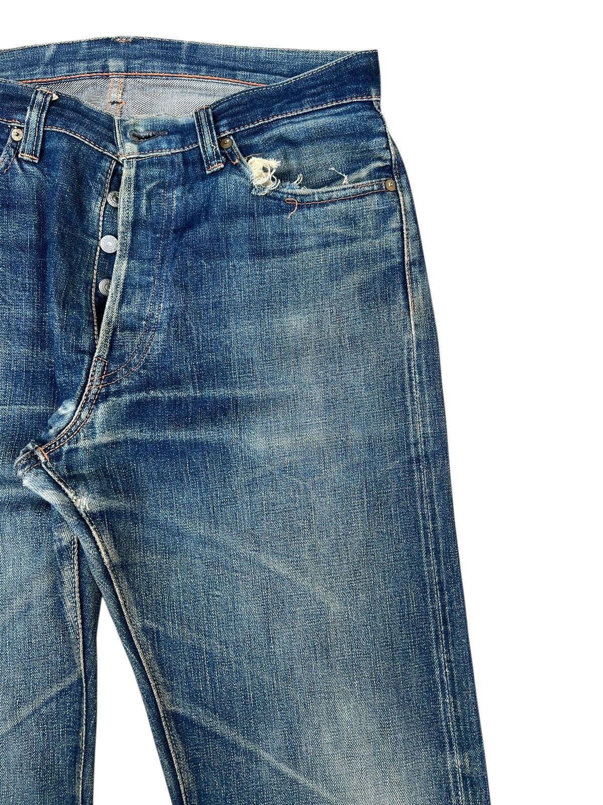 Full Count & Co. Trashed VTG Full Count Aging Dirty Mud Denim Selvedge Jeans Size US 32 / EU 48 - 12 Thumbnail
