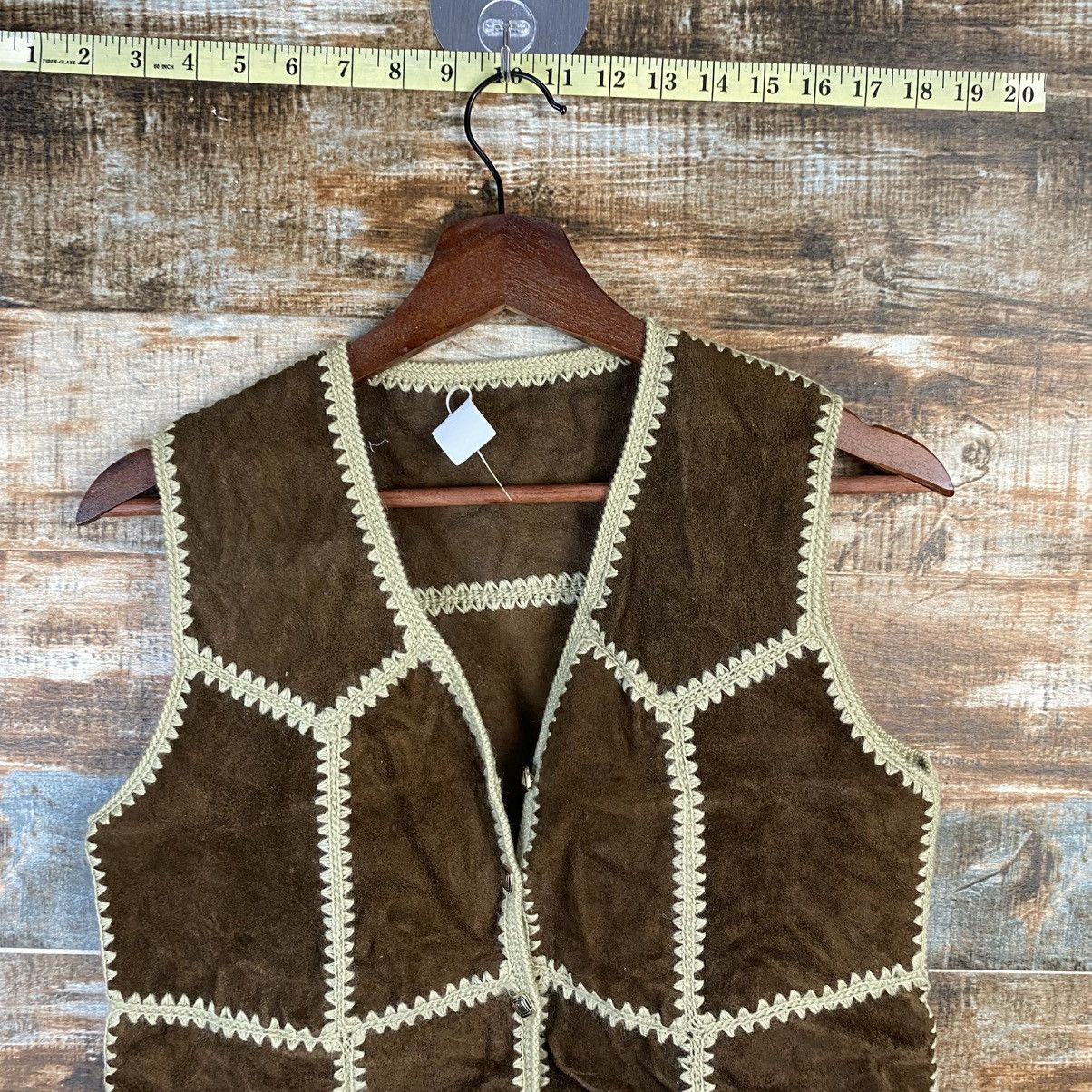 Leather DL Japan handmade leather vintage Brown Vest #C1136 Size US XS / EU 42 / 0 - 2 Thumbnail