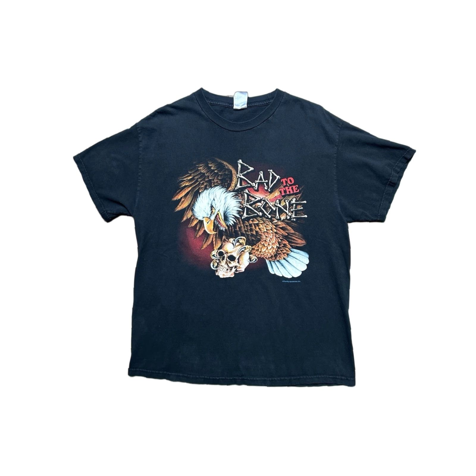 Vintage VINTAGE Sportswear T-Shirt Black Large Mens Skull Eagle Thunder Graphic Size US L / EU 52-54 / 3 - 1 Thumbnail