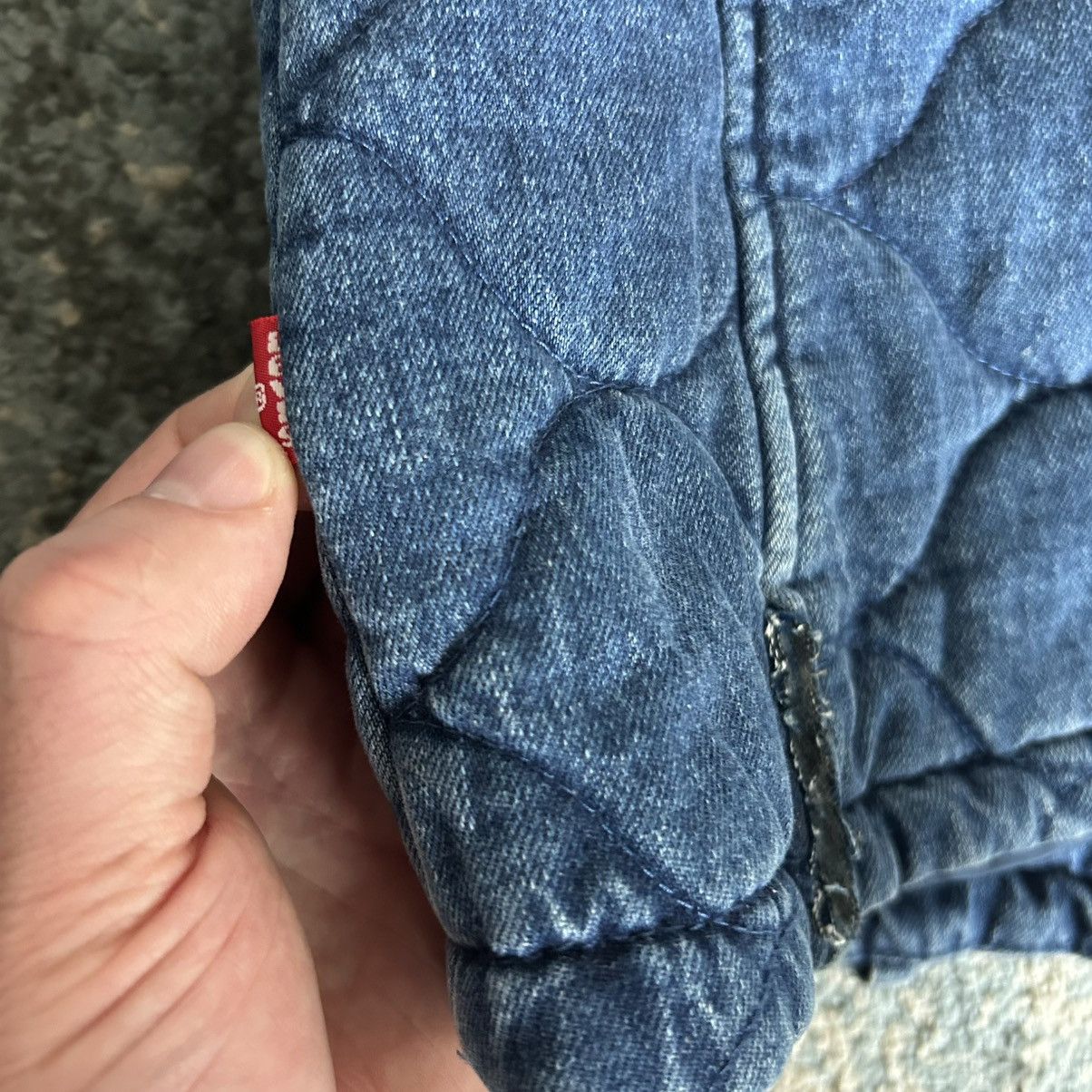 Levi's QUiLTED iNDiGO NATURAL WHiTE SHERPA LiNED TANKER JACKET ZiP Size XS / US 0-2 / IT 36-38 - 12 Thumbnail
