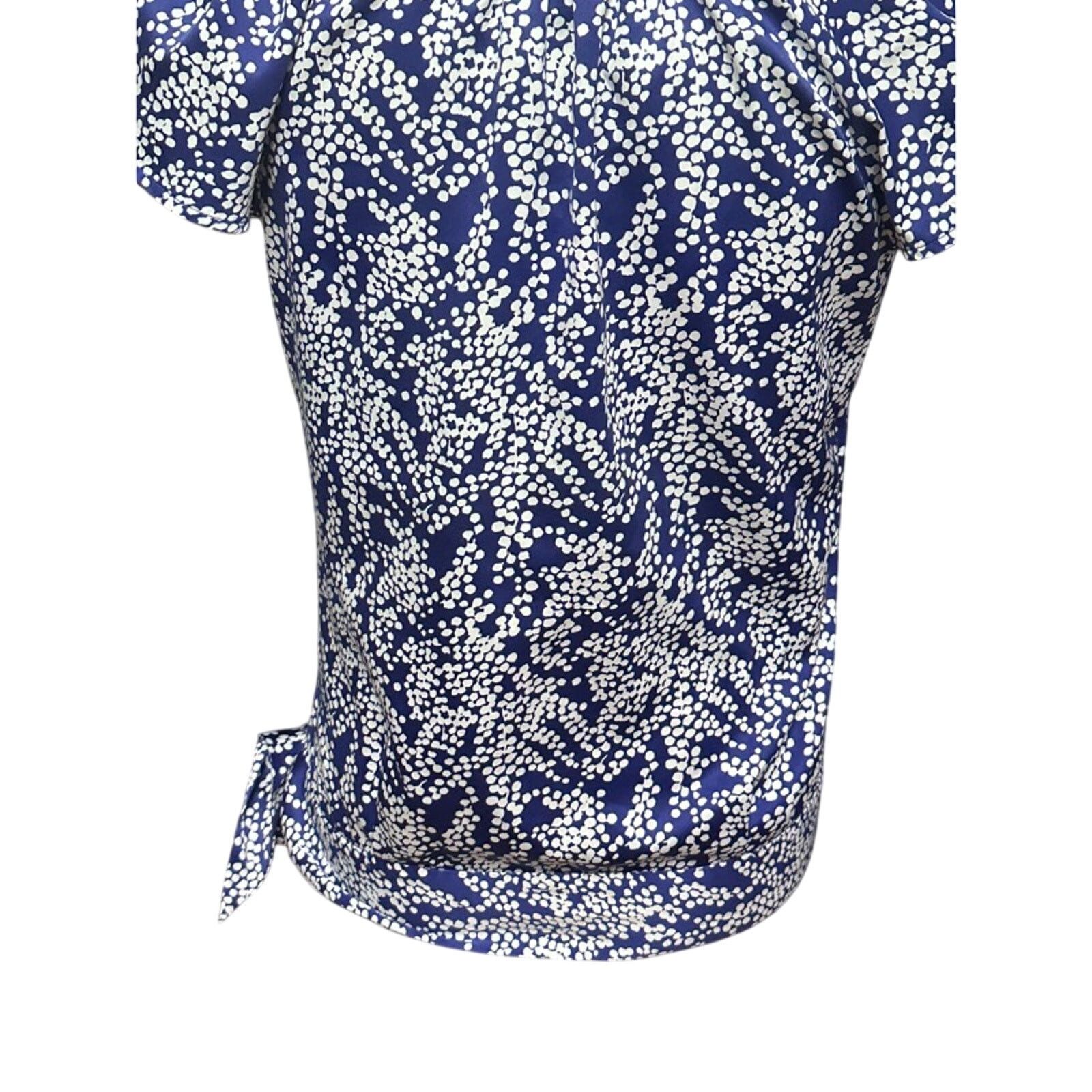 Banana Republic Banana Republic Blouse Short Sleeves Side Tie Blue White XS Size XS / US 0-2 / IT 36-38 - 7 Thumbnail