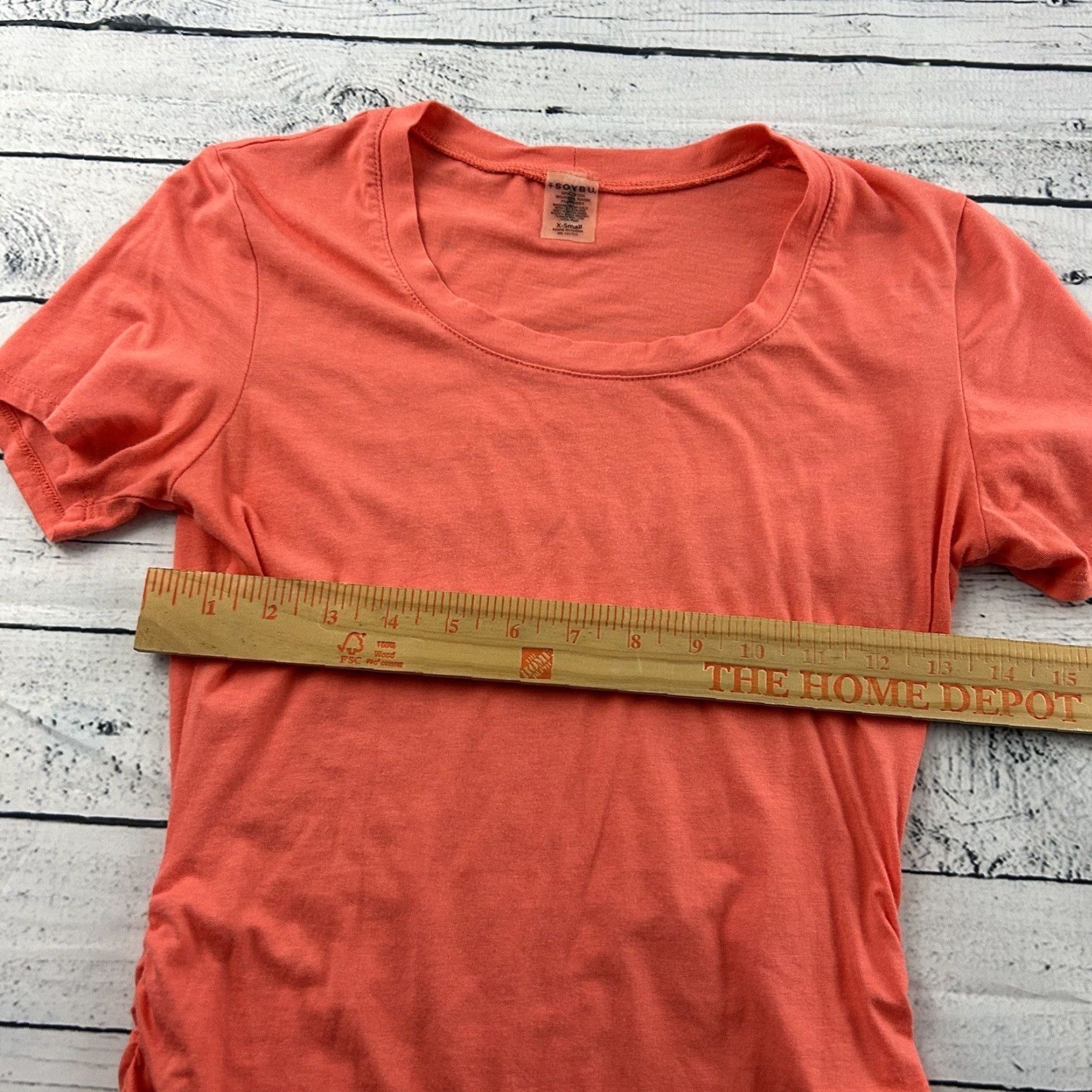 Vintage Soybu Short Sleeve T-Shirt Women's XS Salmon Peach Shirt Womens XS Orange Solid Activewear Size XS / US 0-2 / IT 36-38 - 4 Thumbnail