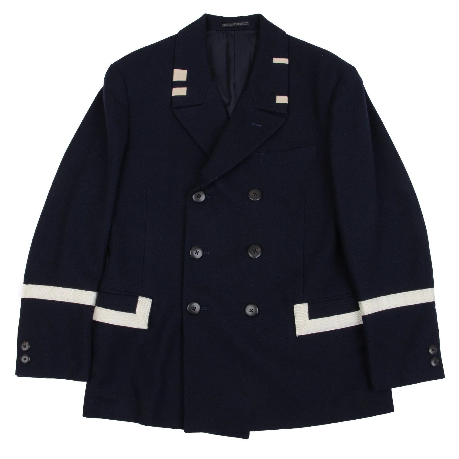 Yohji Yamamoto Yohji Yamamoto Wool Double Jacket Navy S Size US S / EU 44-46 / 1 - 1 Thumbnail