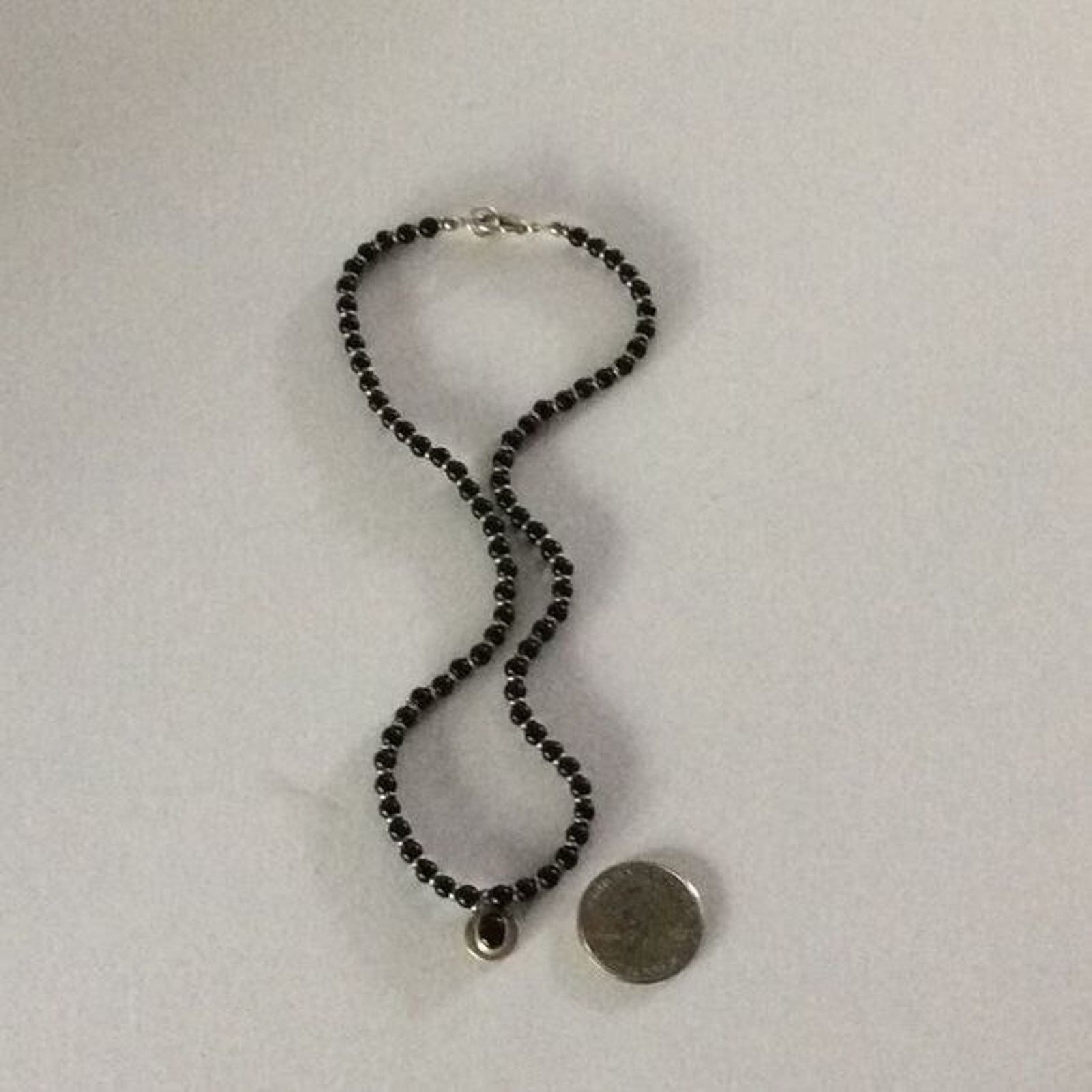 Other ONYX NECKLACE Sterling And Onyx Charm Size -@9” Size ONE SIZE - 5 Thumbnail
