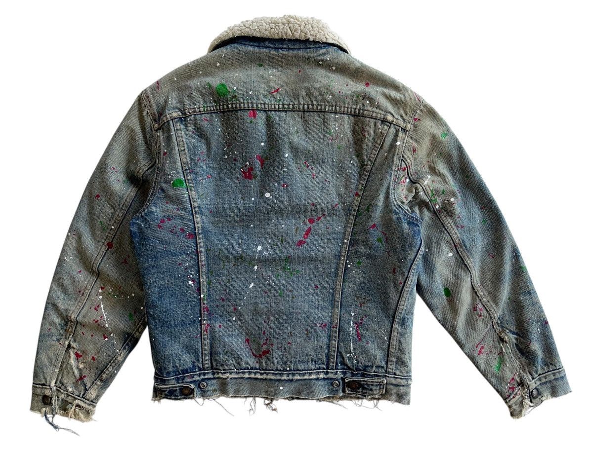 Levi's Vintage Clothing SICK❗️70s Levis Sherpa Paint Splatter Trucker Denim Jacket Size US S / EU 44-46 / 1 - 10 Thumbnail