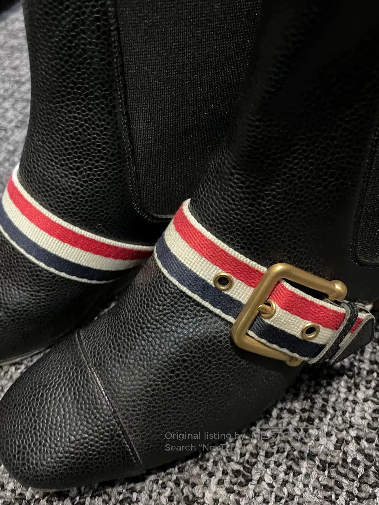 Thom Browne Thom Browne Black Ankle Boots with Stripes. Size US 4.5 / IT 34.5 - 7 Thumbnail