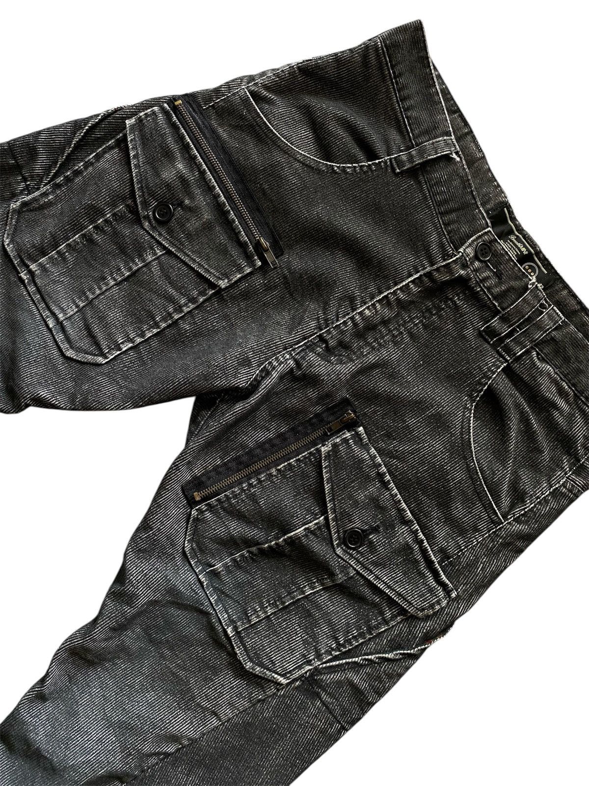 Japanese Brand RARE! Twisted Leg Baggy Punk Corduroy Multi Pocket Pant Size US 35 - 3 Thumbnail