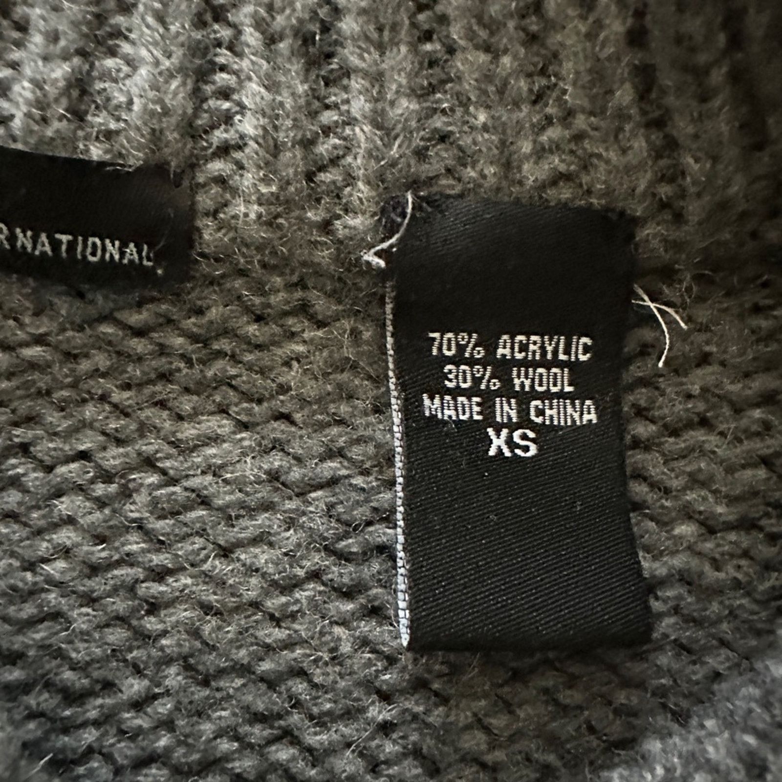 Campia Moda XS Moda International Gray Knit Cowl Sweater Size XS / US 0-2 / IT 36-38 - 3 Thumbnail