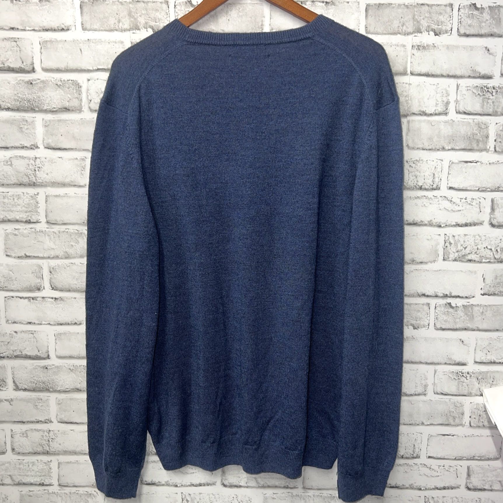 Joseph Abboud Joseph Abboud Blue Merino Wool V Neck Sweater Mens 2XL Pullover Wool Blue Mens 2XL Size US XXL / EU 58 / 5 - 4 Thumbnail