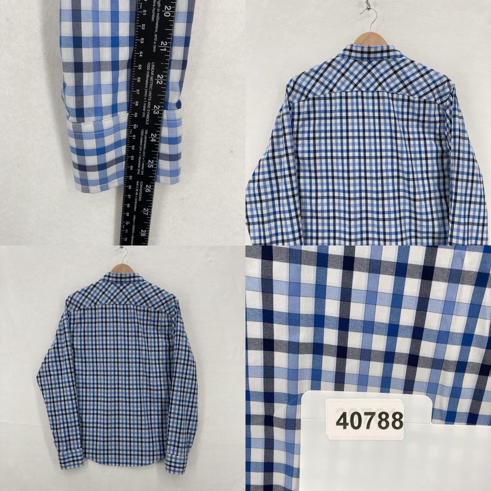 UNTUCKit UNTUCKit Shirt Mens Medium Blue Plaid Slim Fit Long Sleeve Button-Down Stretch Size US M / EU 48-50 / 2 - 8 Thumbnail