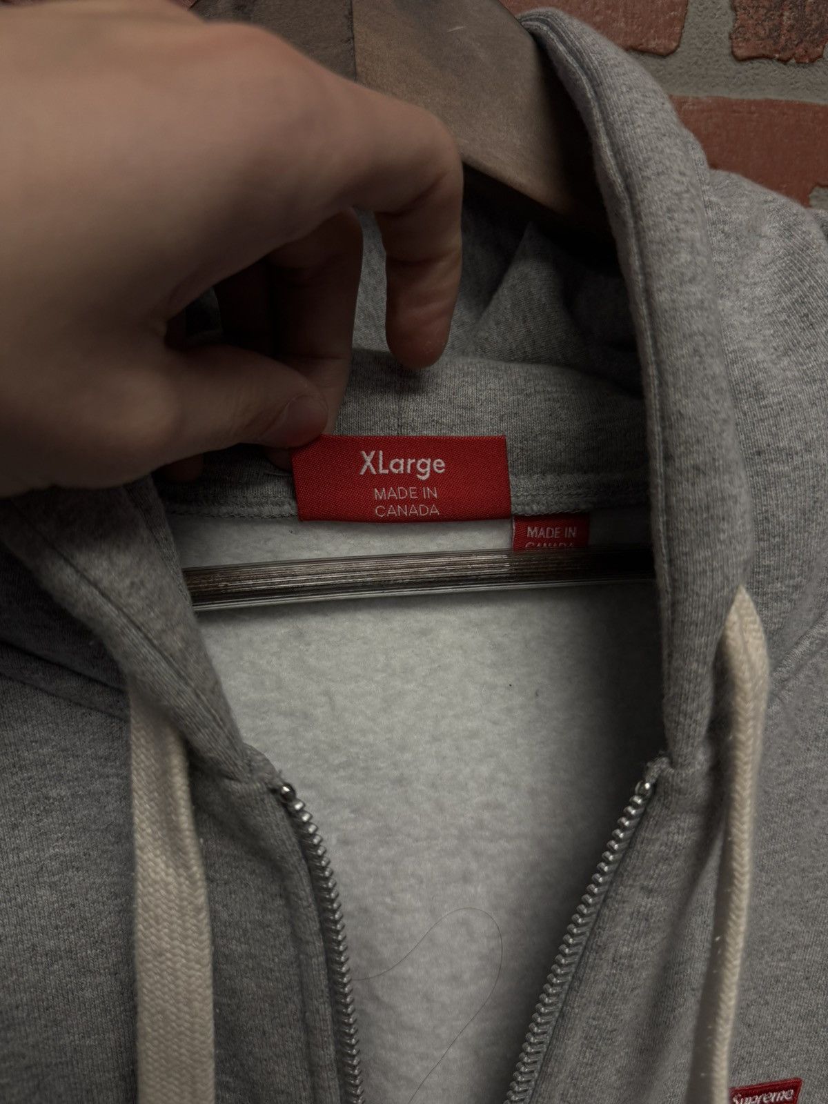Supreme Supreme Small Box Logo Zip Up Hoodie Gray XL Tried On Size US XL / EU 56 / 4 - 9 Thumbnail