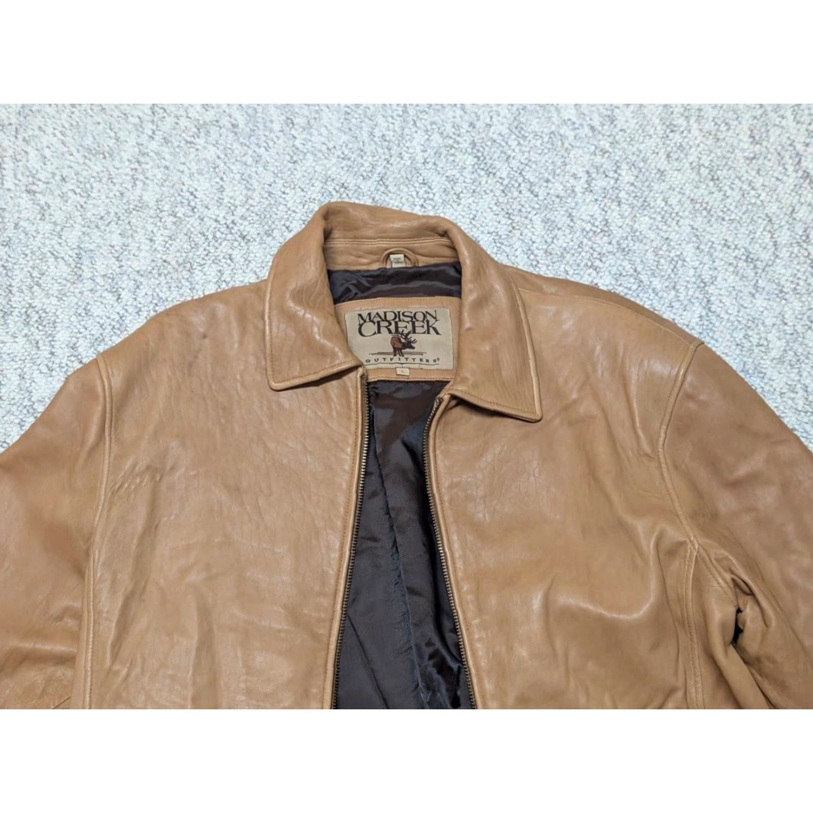 Vintage VINTAGE Madison Creek Motorcycle Jacket L Lambskin Leather Brown Patina 1990s Mens 44-46 Size US L / EU 52-54 / 3 - 3 Thumbnail