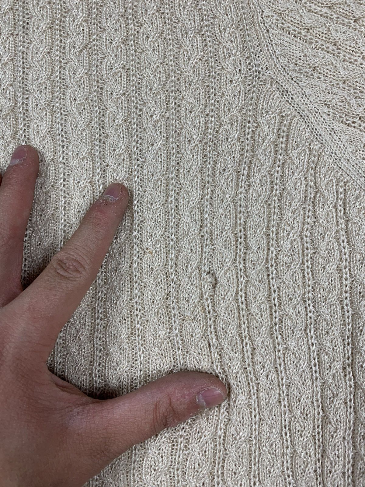 Escada Escada Sport Cable Knit Sweater V-Neck Size M Beige Luxury Size M / US 6-8 / IT 42-44 - 12 Thumbnail