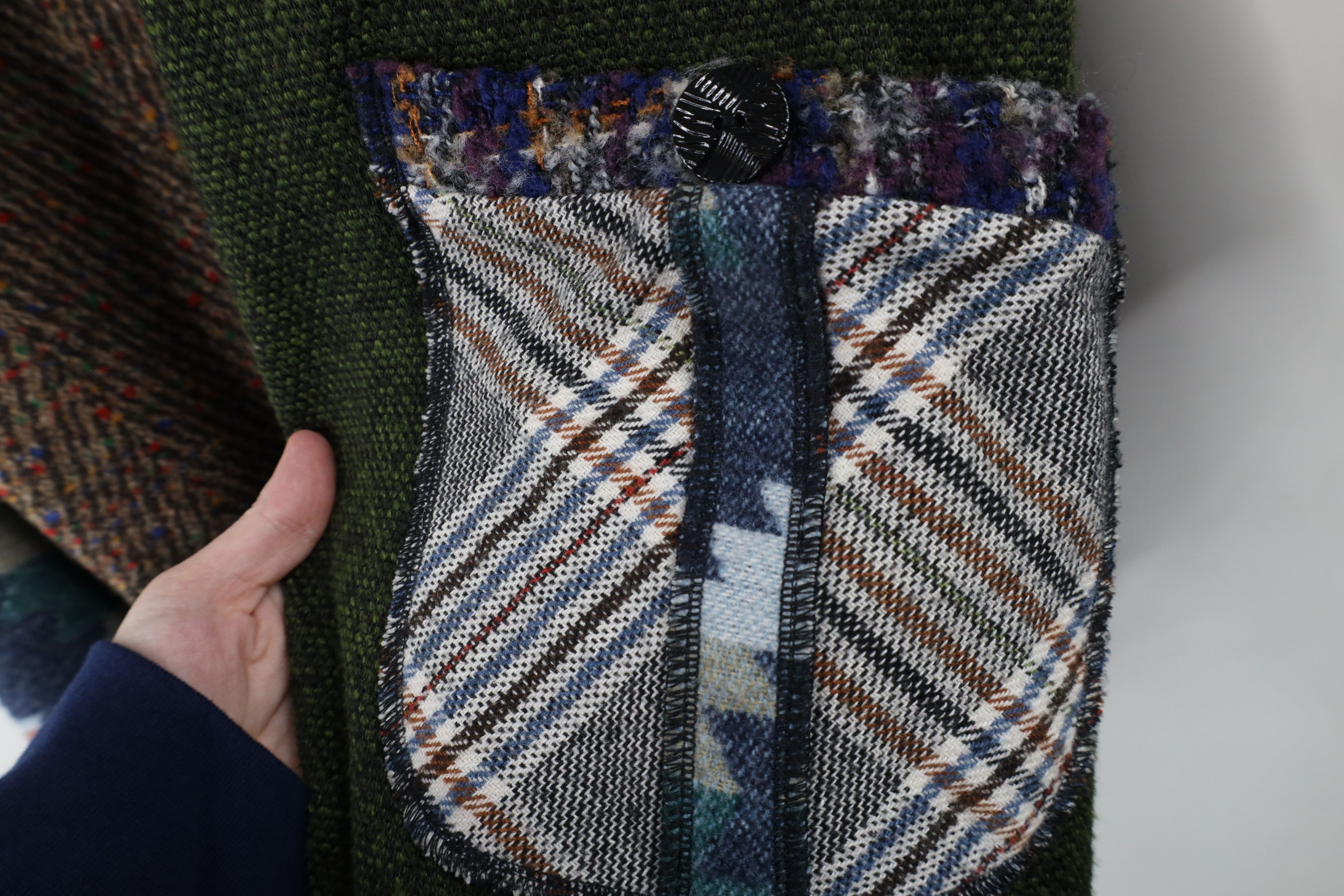 Vintage Vintage 90s Streetwear Rainbow Patchwork Lagenlook Jacket Size L / US 10 / IT 46 - 7 Thumbnail