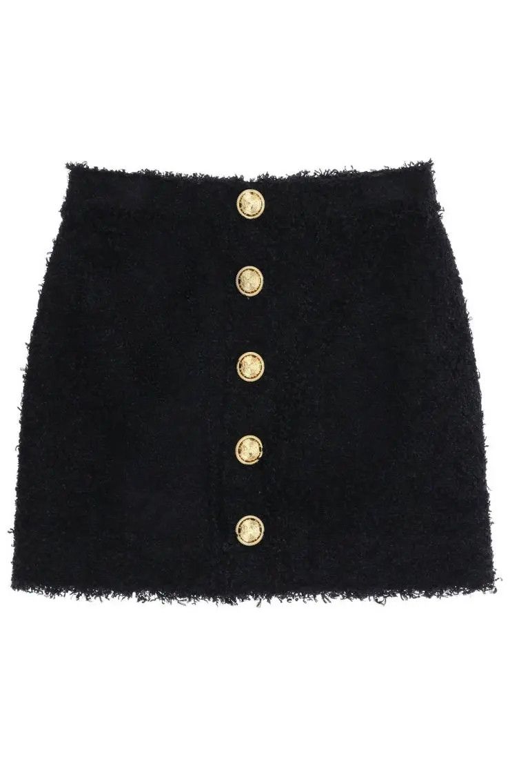 image of Balmain O1S22I1N0424 Mini Skirt Tweed In Multicolor, Women's (Size 26)