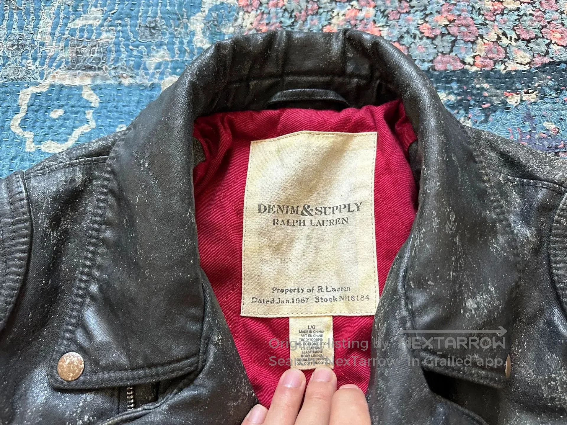 RRL Ralph Lauren distressed denim printed tiger jacket. Size US L / EU 52-54 / 3 - 5 Thumbnail