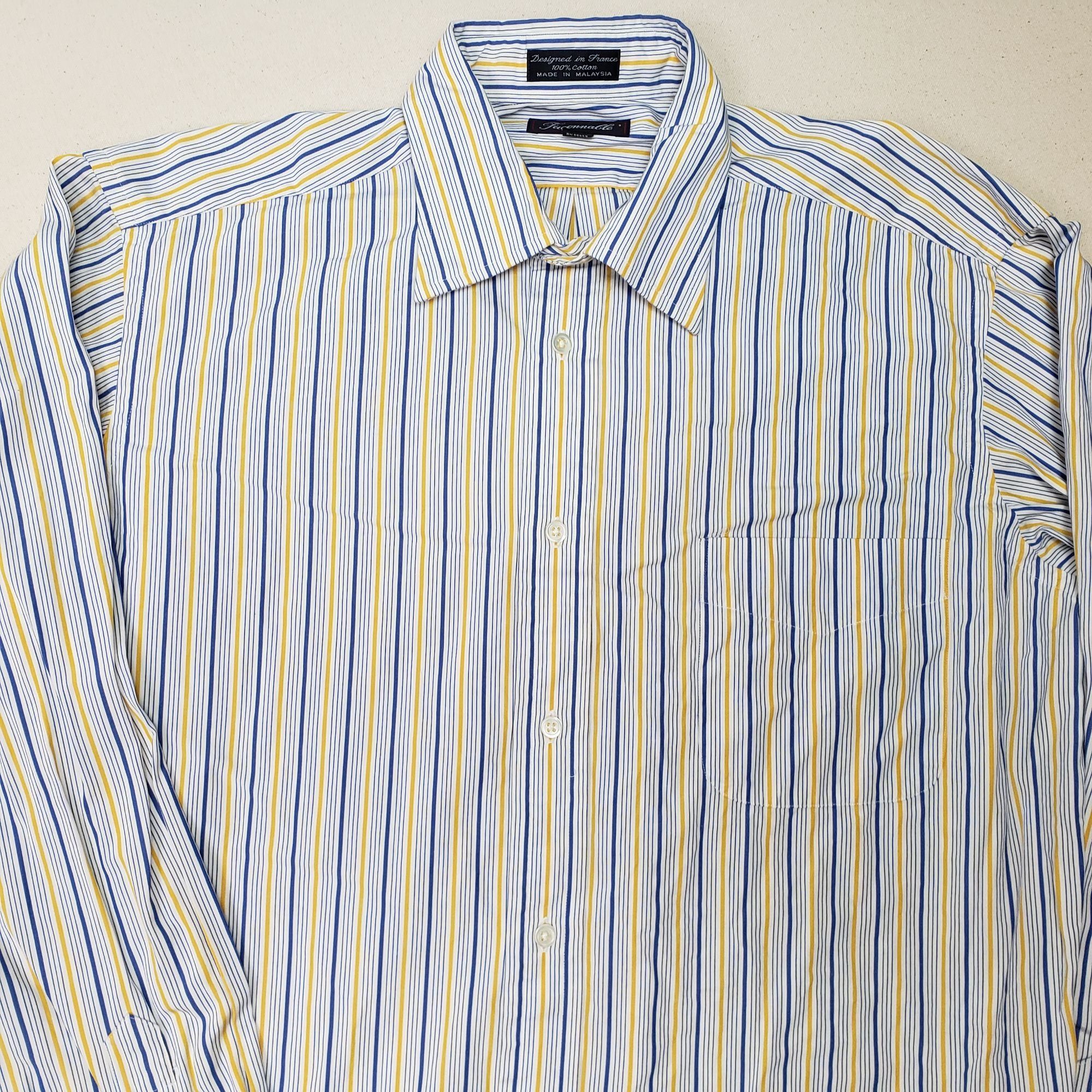 Faconnable Faconnable Men's Long Sleeve Button Up Stripe Shirt Sz XL Size US XL / EU 56 / 4 - 2 Thumbnail