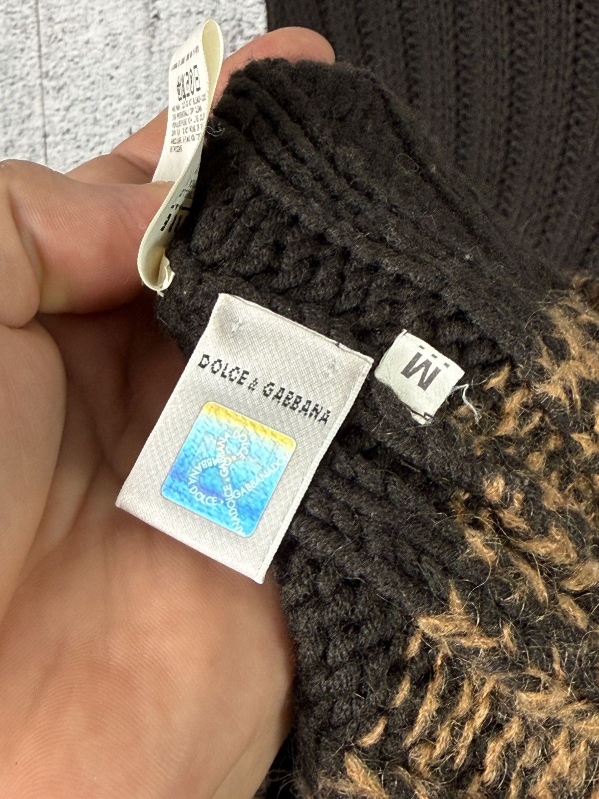 Dolce & Gabbana Vintage Dolce & Gabbana Ribbed Wool Sweater D&G Leather Logo Size M / US 6-8 / IT 42-44 - 14 Thumbnail