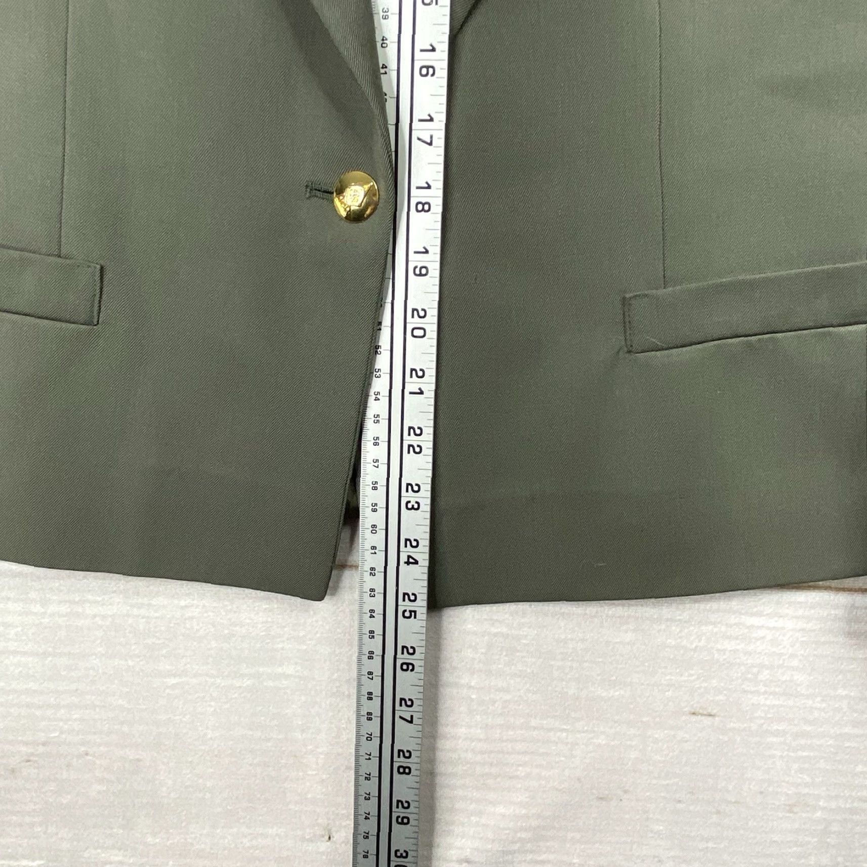 Austin Reed VINTAGE Austin Reed Blazer Skirt 2 Piece Womens 10 Green Gold USA Wool Button Front 1-Button Notch Lapel Regular Long Sleeve Solid Size 32" / US 10 / IT 46 - 6 Thumbnail