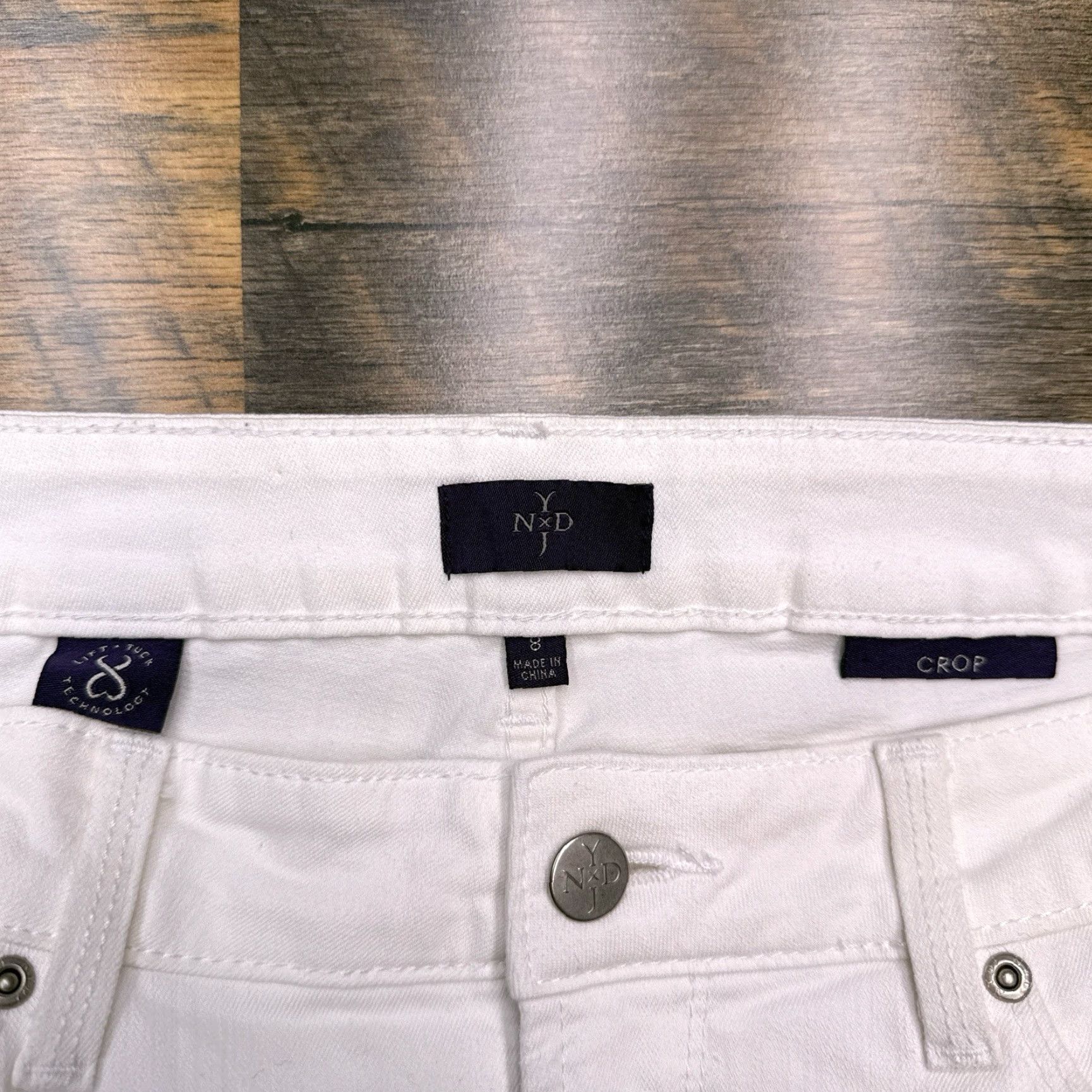 NYDJ VINTAGE: NYDJ Jeans City Cropped White 8 Regular Mid Rise Stretch 5-Pocket Denim Womens Size 30" / US 8 / IT 44 - 4 Thumbnail