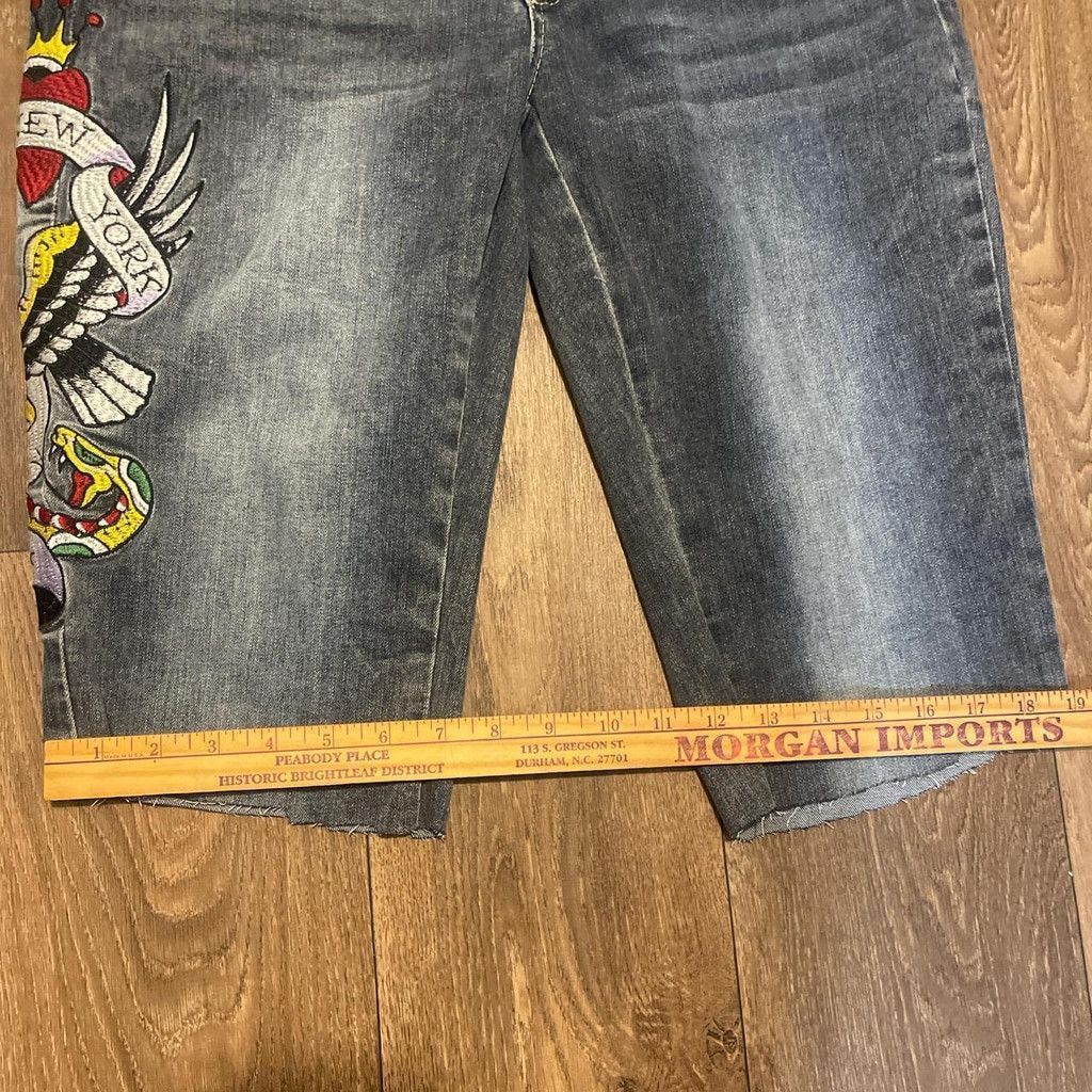 Ed Hardy Ed Hardy denim jeggings w/ design(cut at the bottom) Size 30" / US 8 / IT 44 - 8 Thumbnail