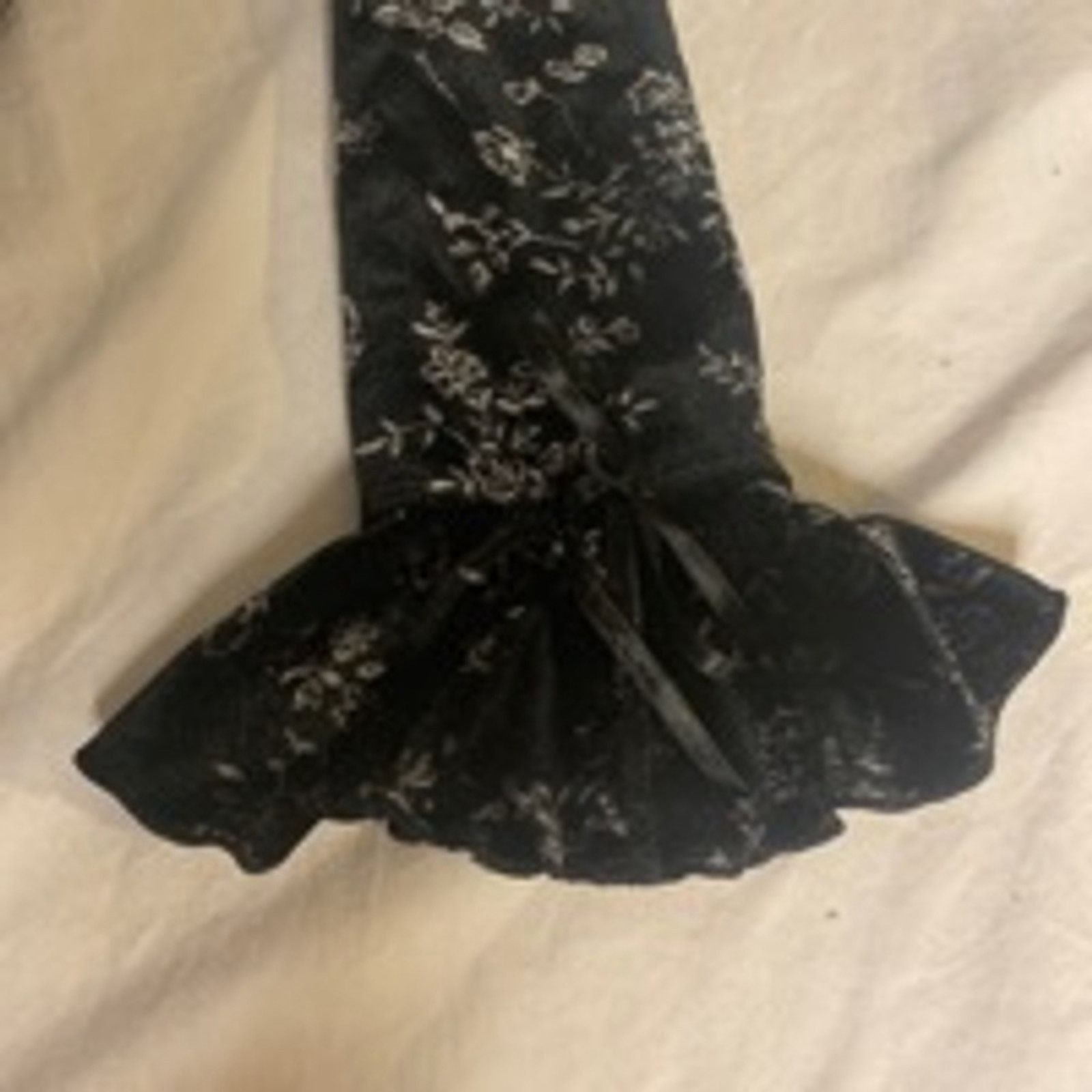 Other Floral Black Velvet Mini Dress Women’s M Gothic Witchy Size M / US 6-8 / IT 42-44 - 7 Thumbnail