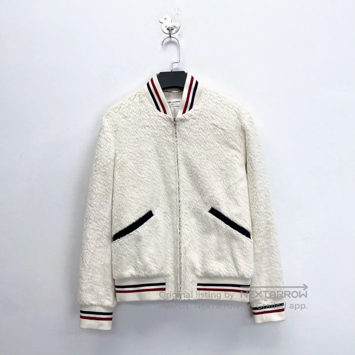 Saint Laurent Paris Saint Laurent White Teddy Bomber Jacket. Size US M / EU 48-50 / 2 - 1 Thumbnail