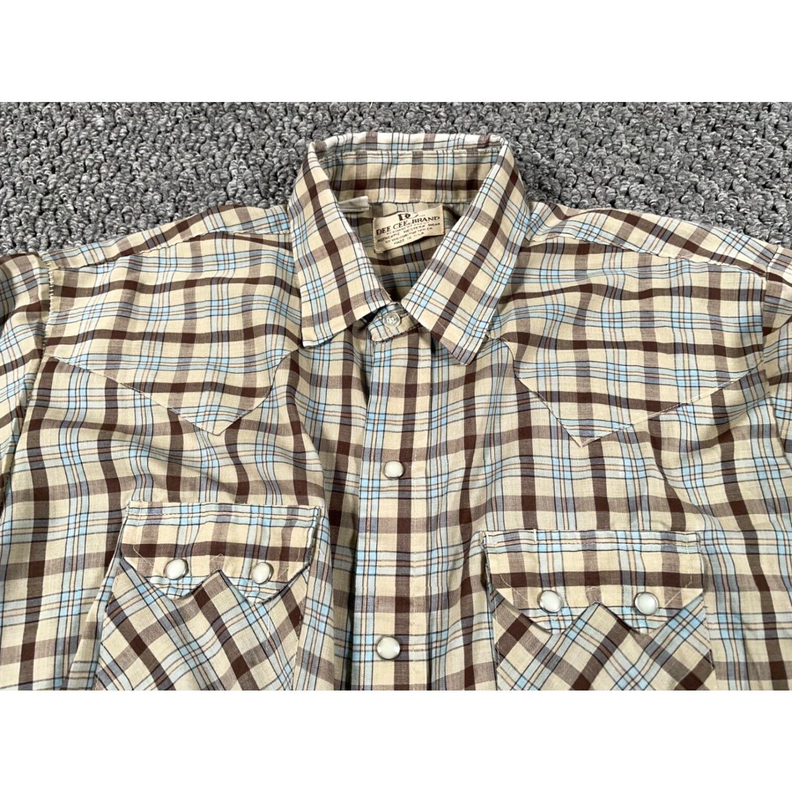 Thrasher VINTAGE Dee Cee Western Shirt Adult XL Brown Plaid Sawtooth Pockets 90s Mens Size US XL / EU 56 / 4 - 6 Thumbnail