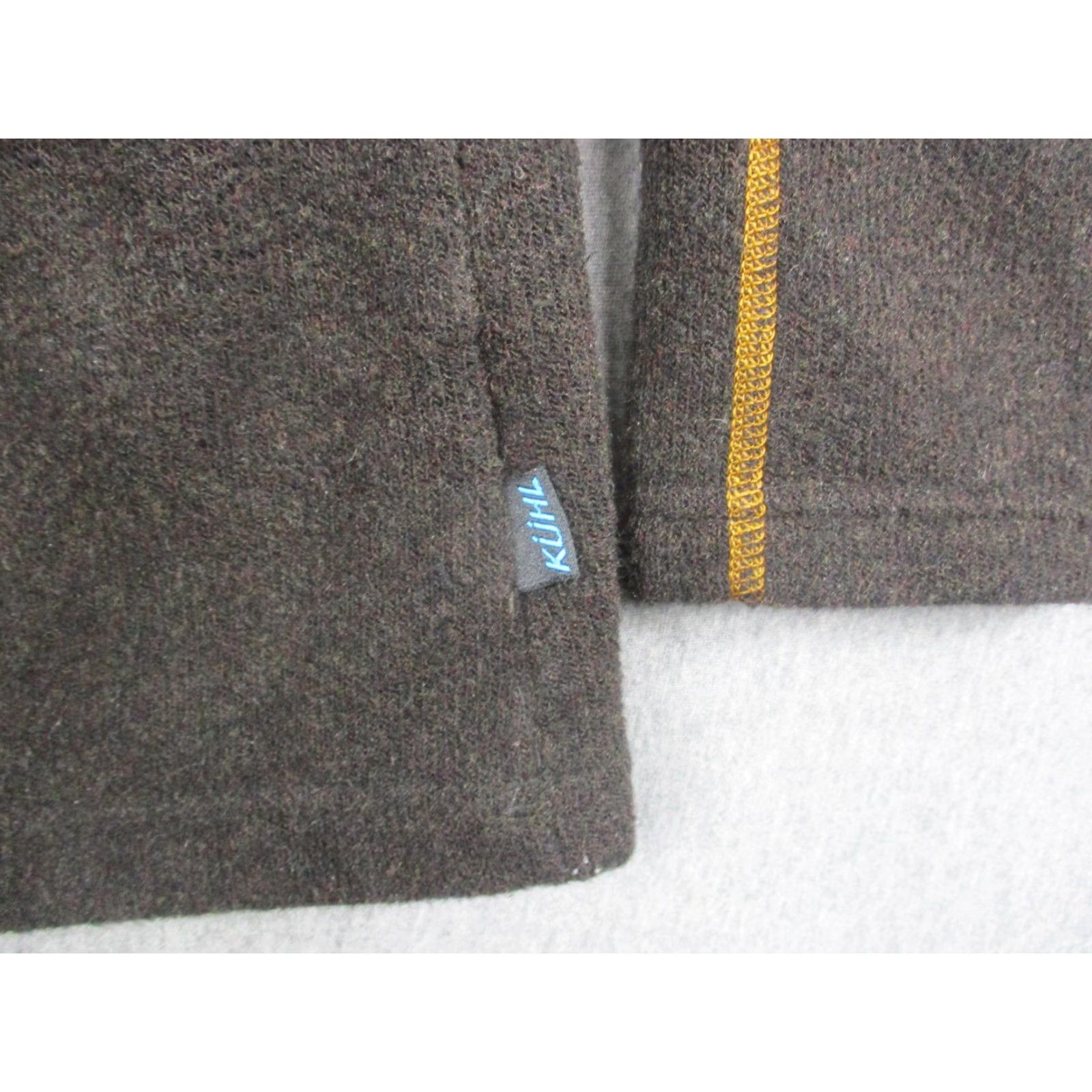 Vintage Kuhl Sweater Mens XL Brown 1/4 Zip Mock Neck Knit Pullover Hiking Size US XL / EU 56 / 4 - 2 Thumbnail