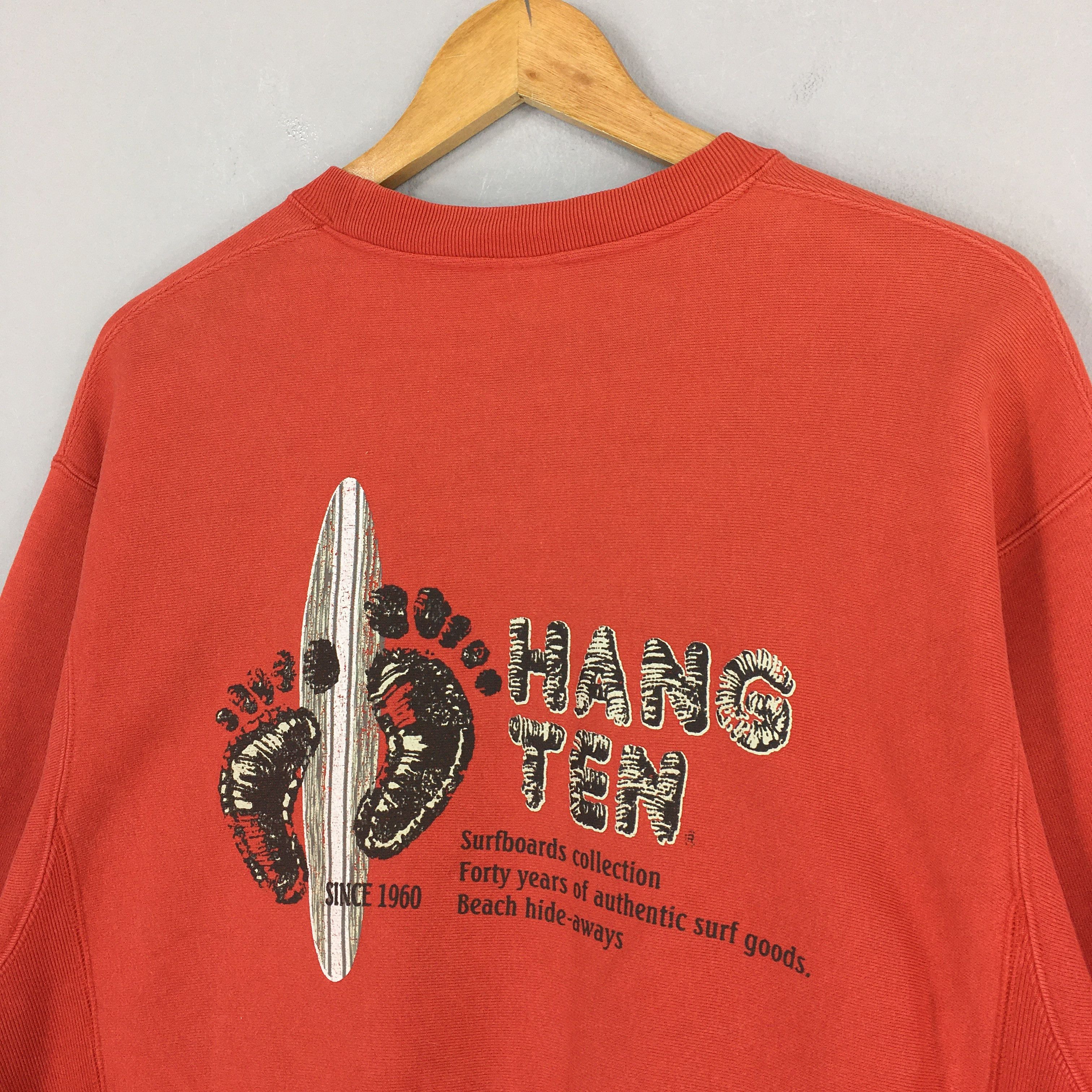 Hang Ten Vintage Hang Ten Red Surfing Sweatshirt Large Size US L / EU 52-54 / 3 - 9 Thumbnail