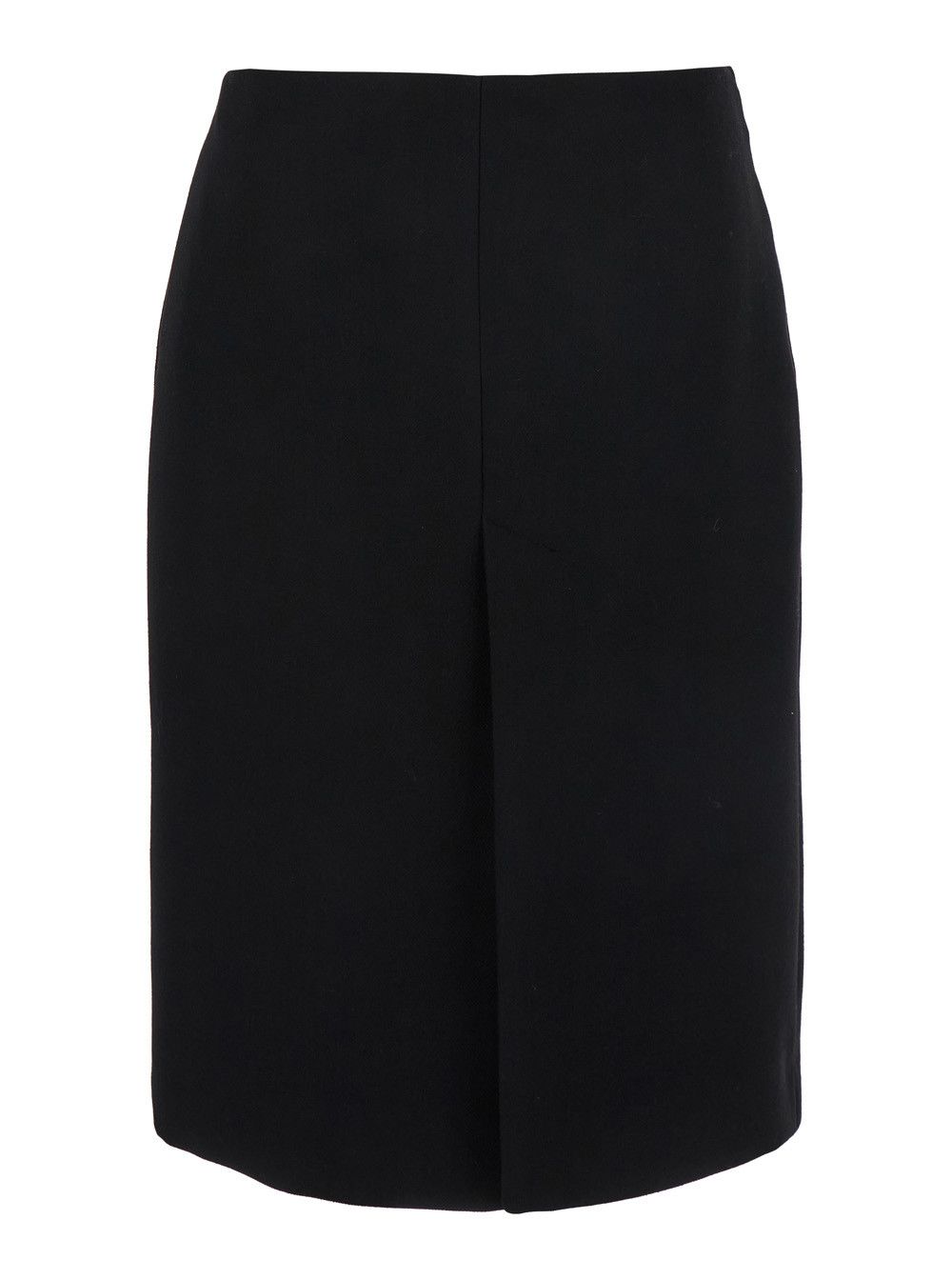 Gucci Black High Waist Skirt with Logo Lettering on Waist and Zip Puller in Wool Woman Size 28" / US 6 / IT 42 - 1 Thumbnail