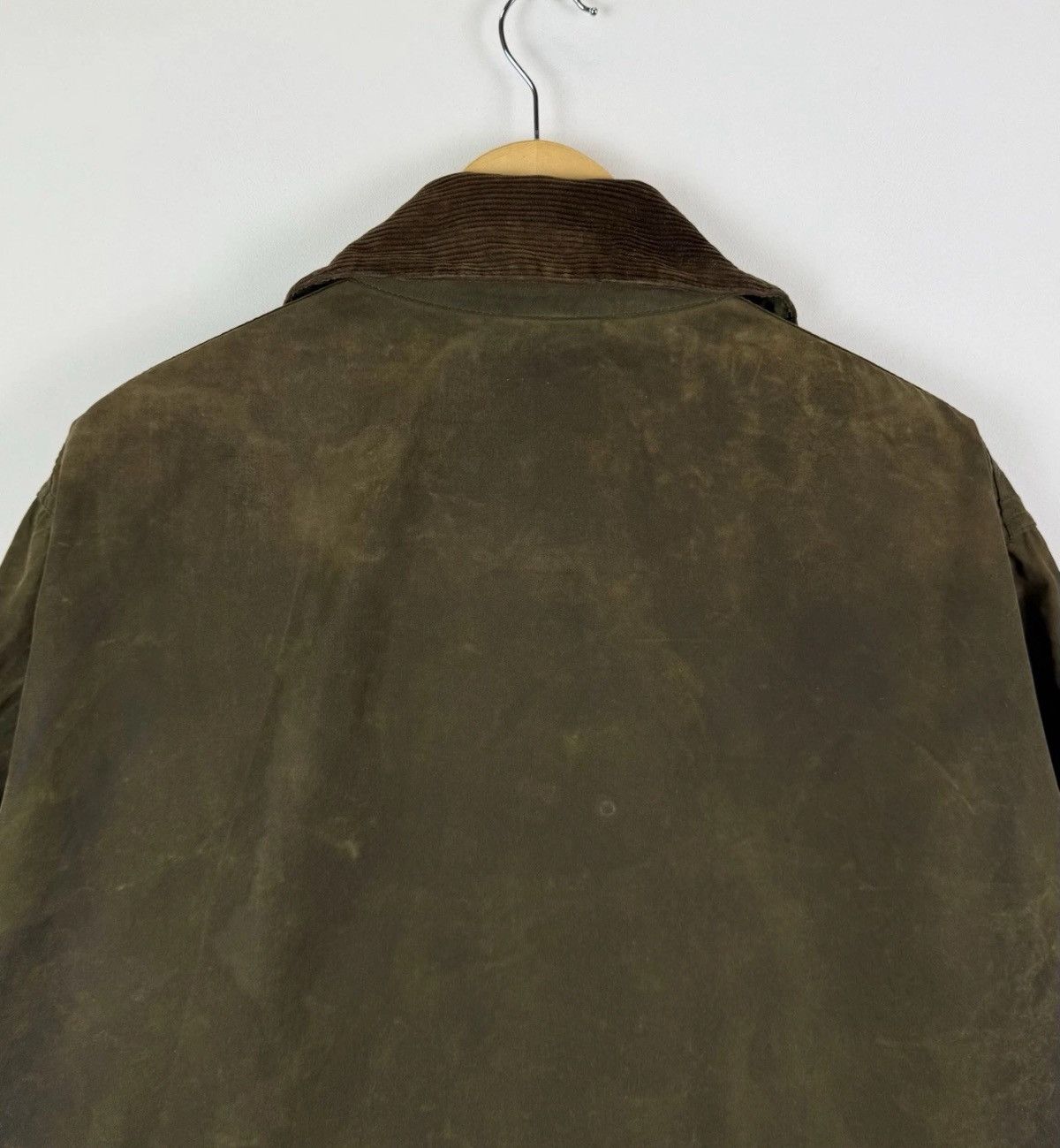 Barbour Barbour A200 Border Jacket Waxed Cotton Coat Green Full Zip Size US XL / EU 56 / 4 - 19 Thumbnail